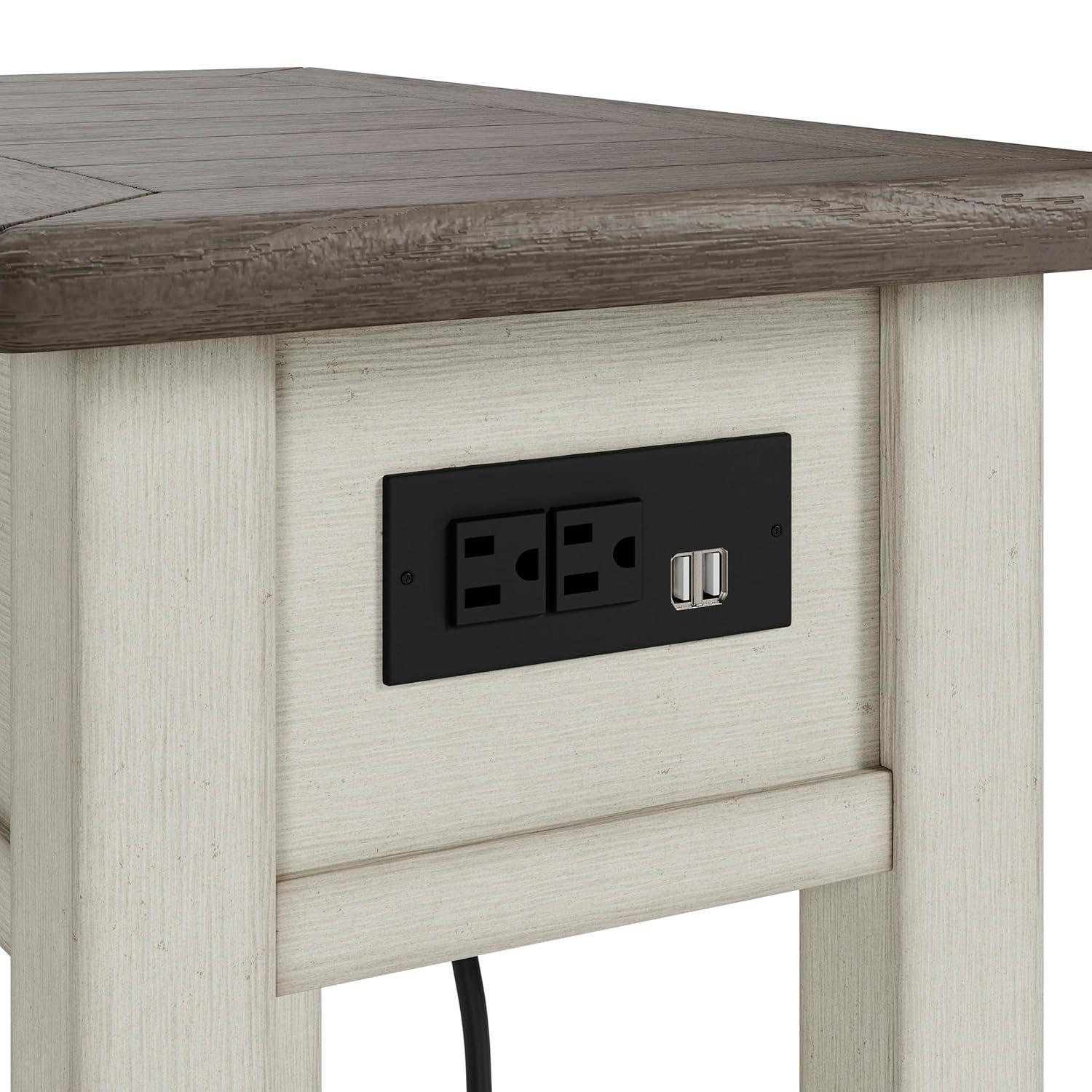 Signature Design by Ashley Casual Bolanburg Chairside End Table, Two-tone