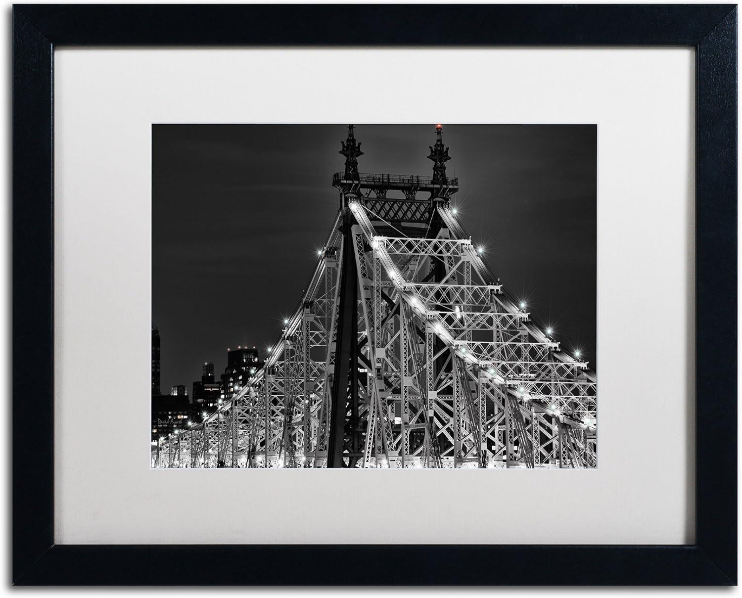 Queensborough Bridge Black and White Framed Canvas Print, 16x20 Inch