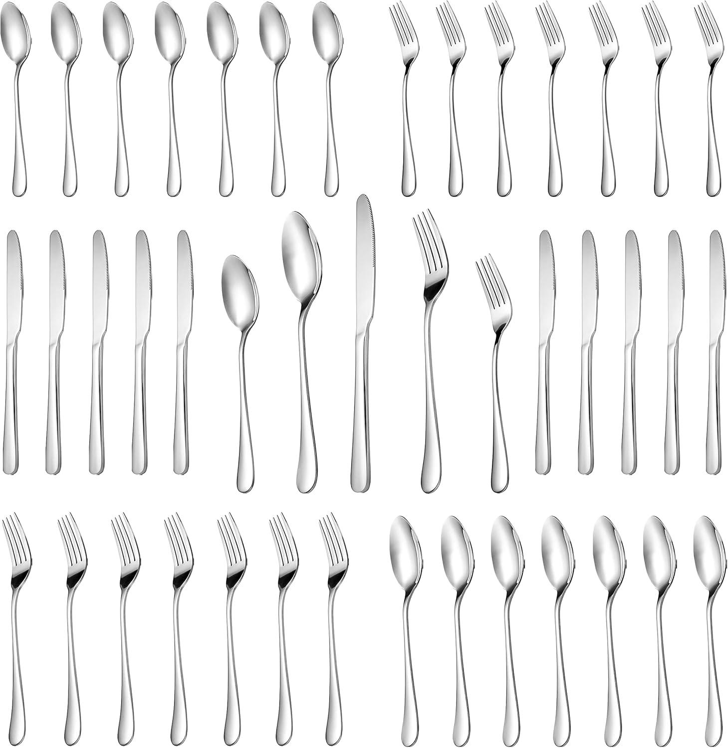 30-Piece Polished Stainless Steel Flatware Set for 6