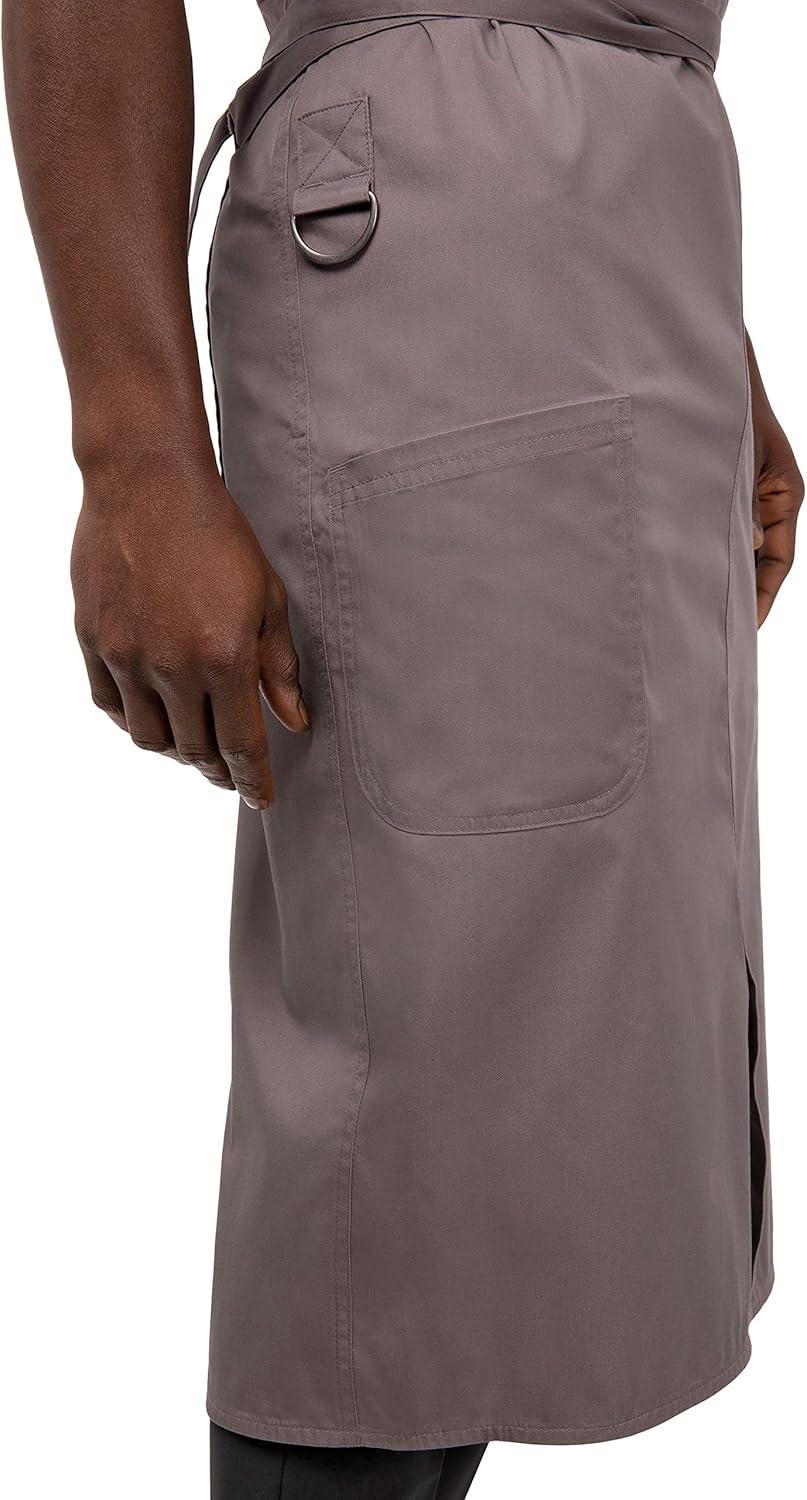 Men's Mushroom Gray Cotton Chef Bib Apron