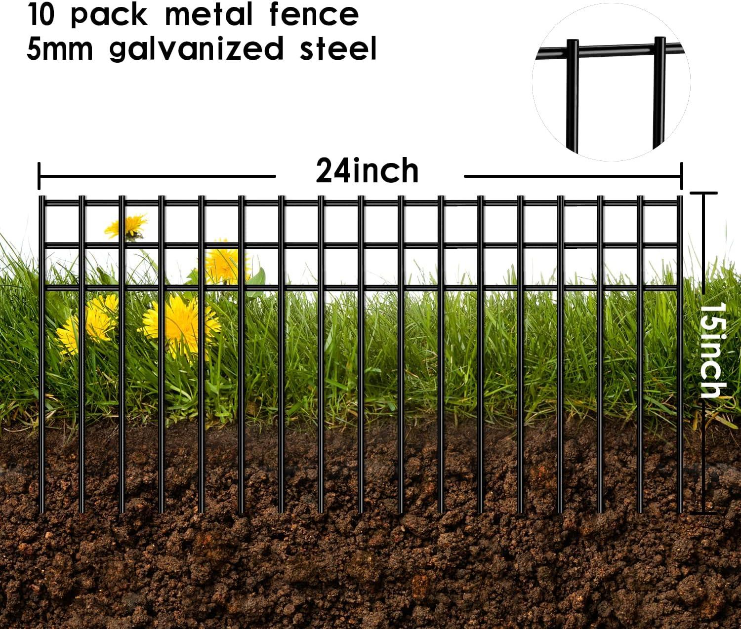 24x15-inch Black Coated Metal Animal Barrier Fence