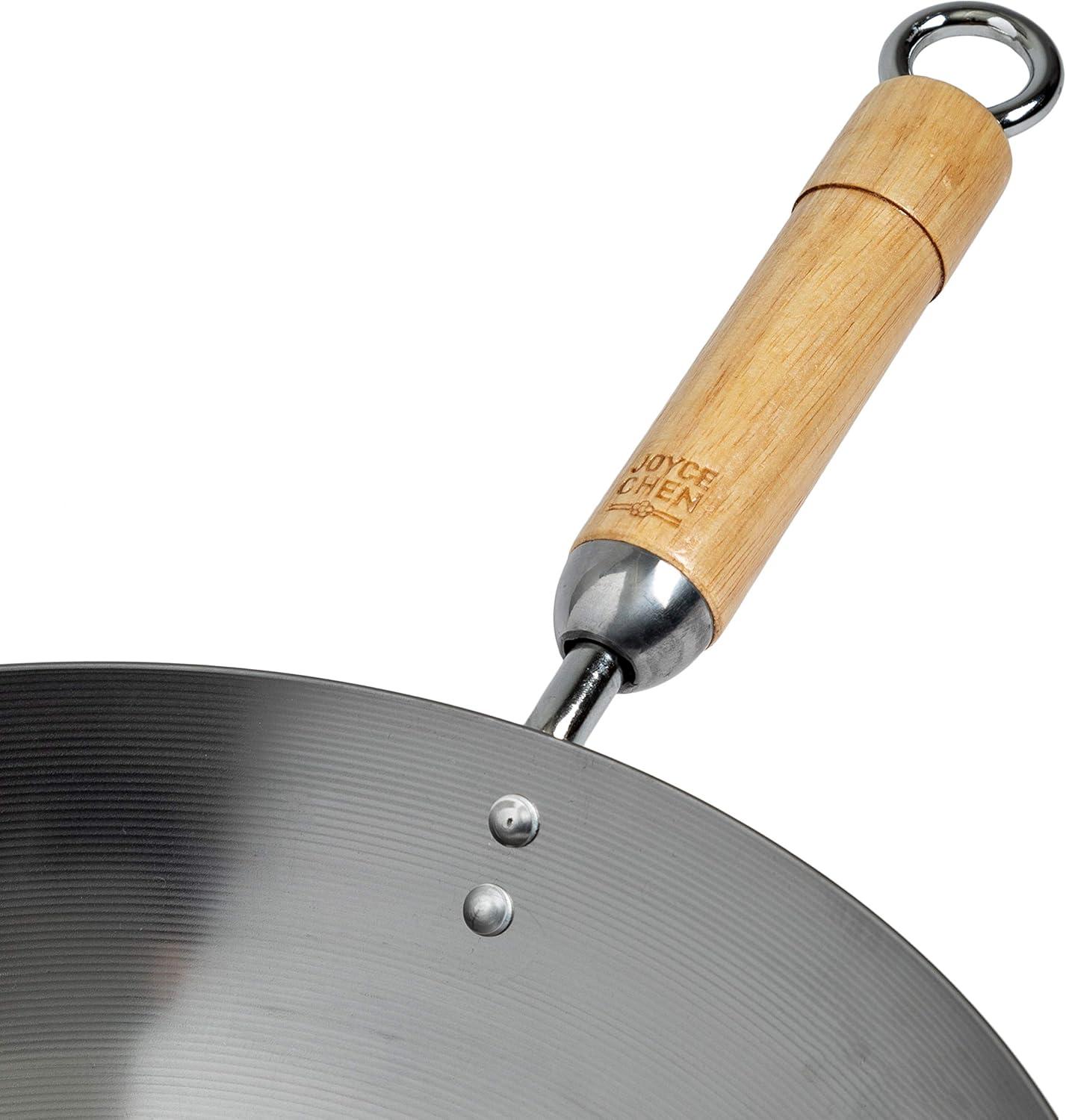 Joyce Chen Classic Series 14-Inch Round Bottom Carbon Steel Wok with Birch Handles