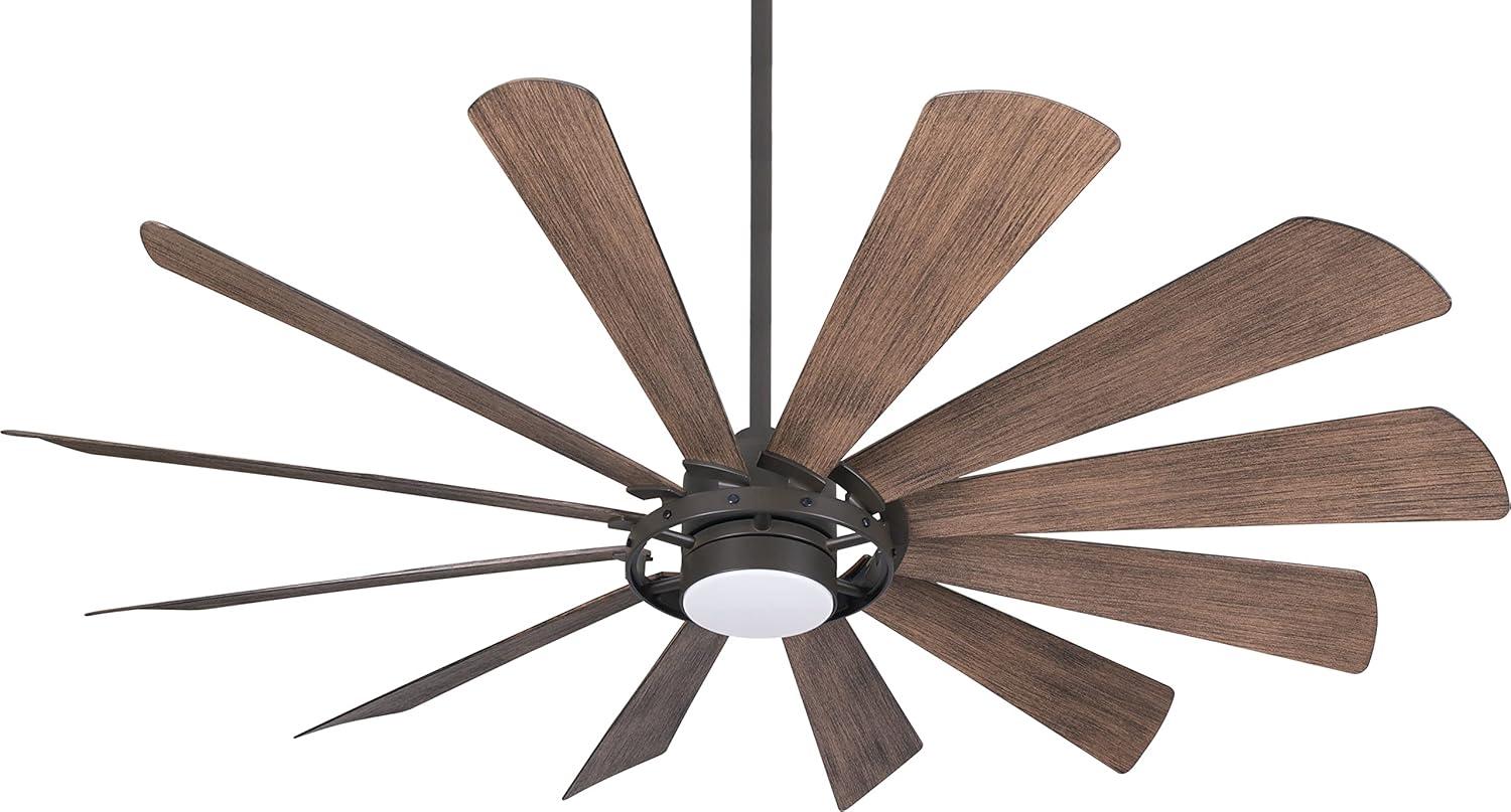 65" Minka Aire Farmhouse Indoor Ceiling Fan with Dimmable LED Light Oil Rubbed Bronze for Living Room Kitchen Bedroom Family House