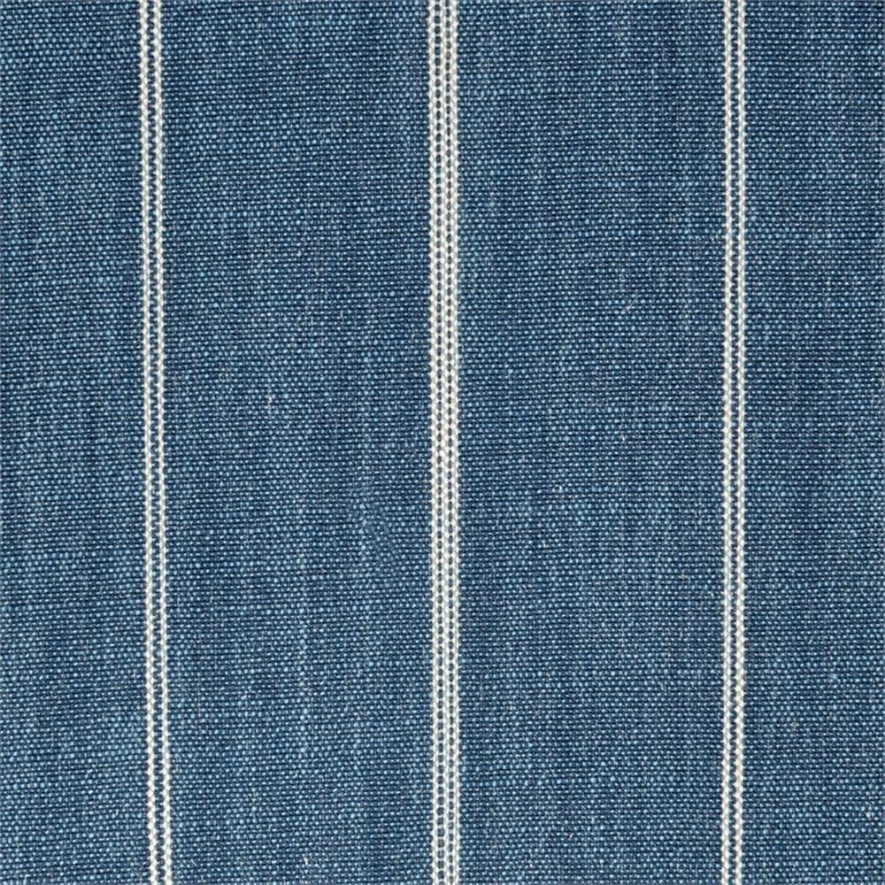 Blue Striped Linen Swivel Accent Chair with Rolled Arms