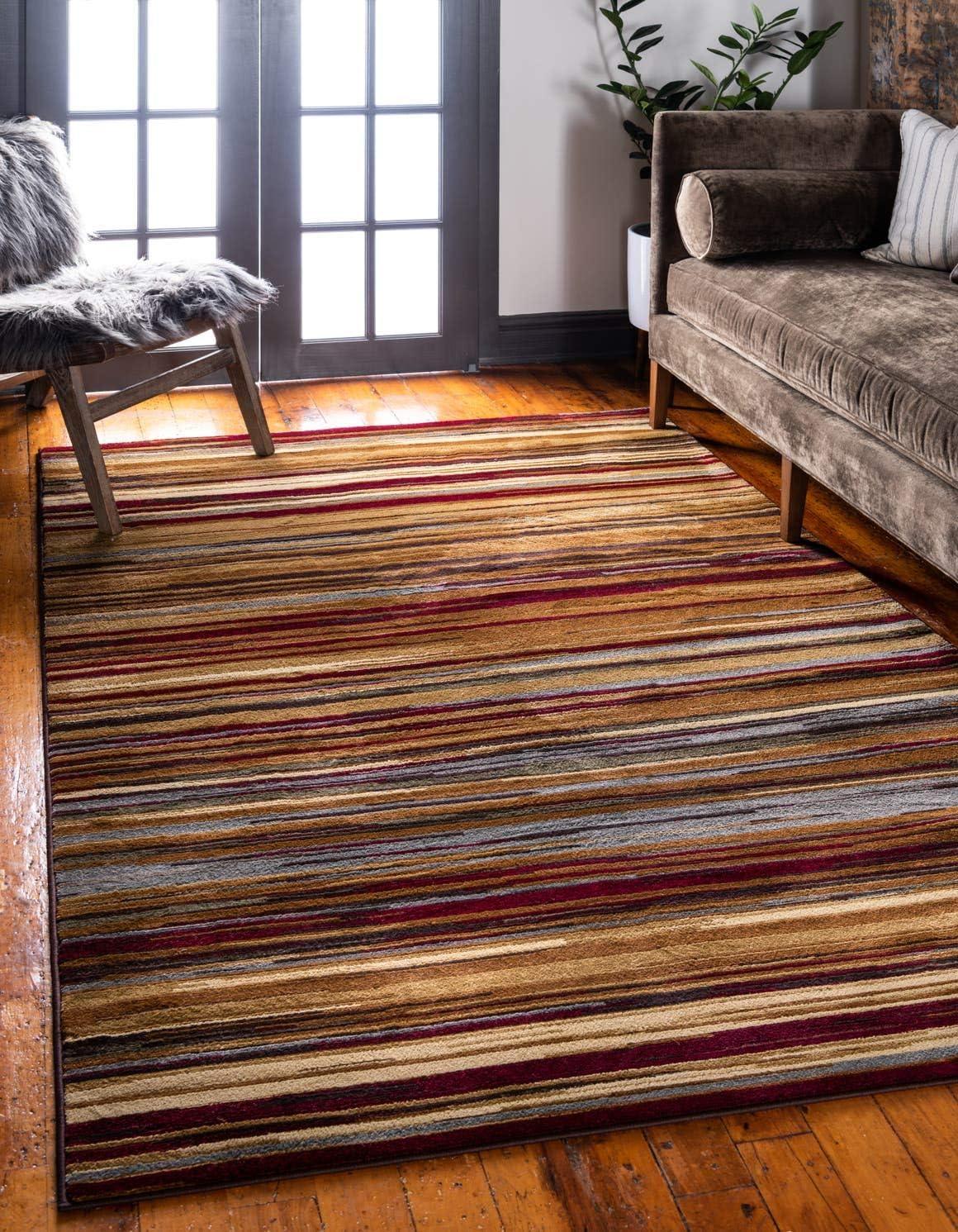 Unique Loom Barista Collection Area Rug - Icatu (4' 1" x 6' 1" Rectangle Beige/Brown)