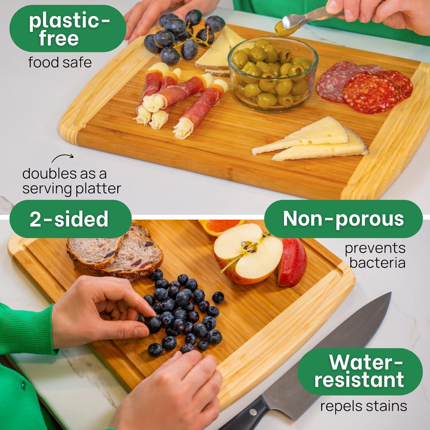 Greener Chef Medium Bamboo Cutting Board -14.5x11.5" Wood Cutting Board