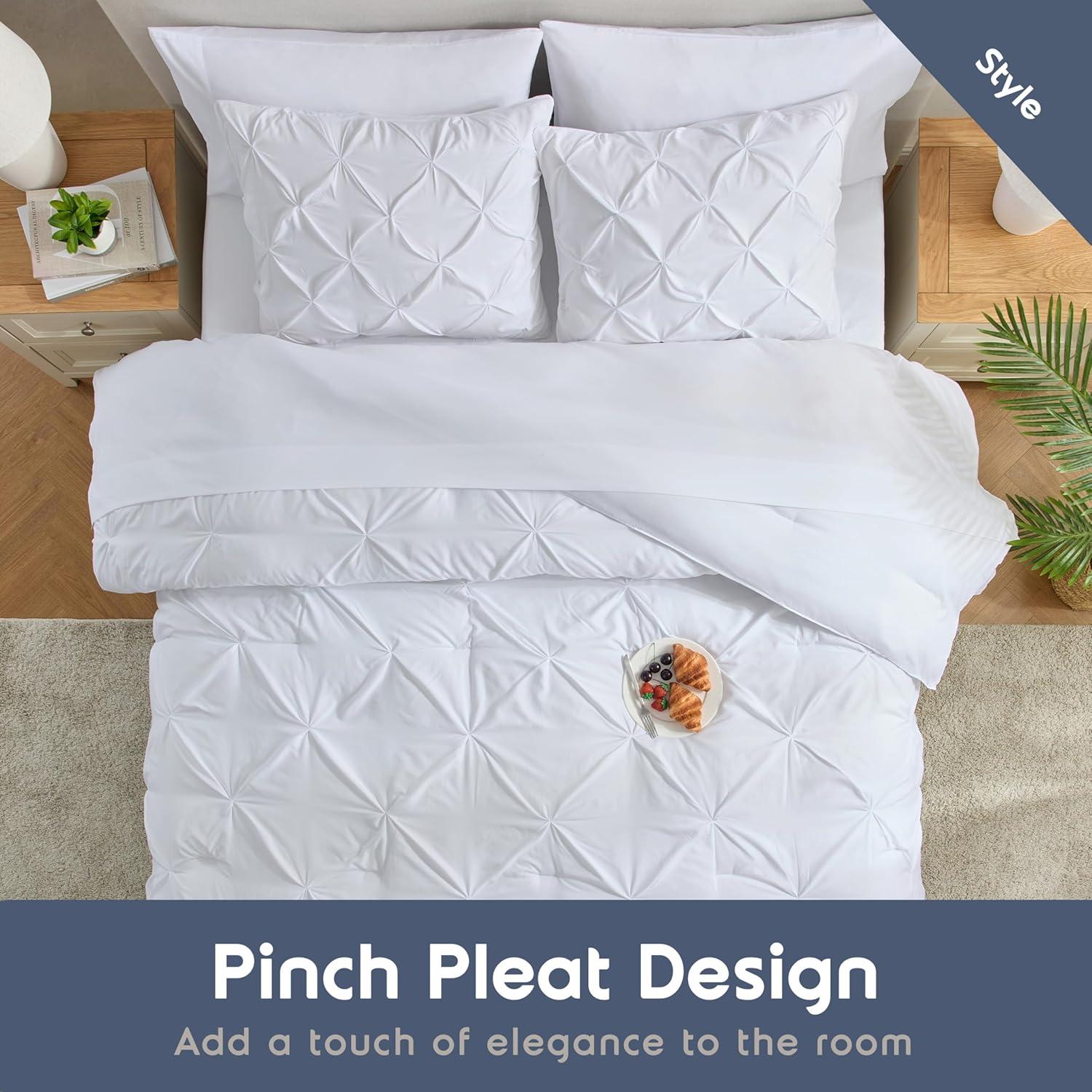 Nestl Bed-in-A-Bag Pleated Comforter Set with Bed Sheets