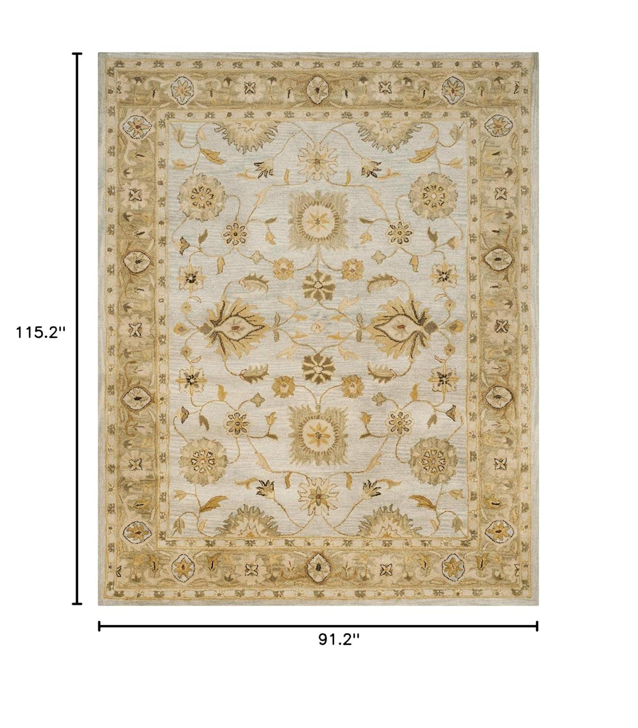Antiquity AT856 Hand Tufted Area Rug - Light Blue/Sage - 7'6"x9'6" - Safavieh.