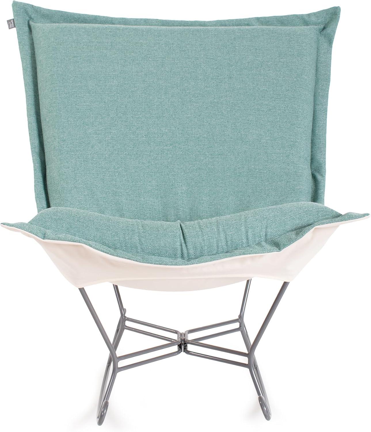 Sterling Breeze Light Blue and Brown Polyester Rocking Chair