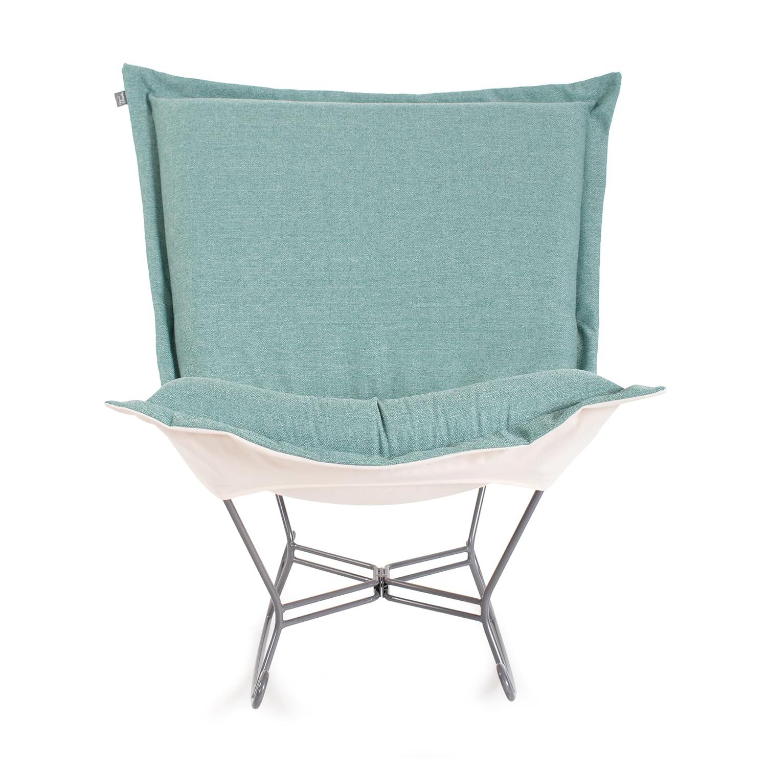 Sterling Breeze Light Blue and Brown Polyester Rocking Chair