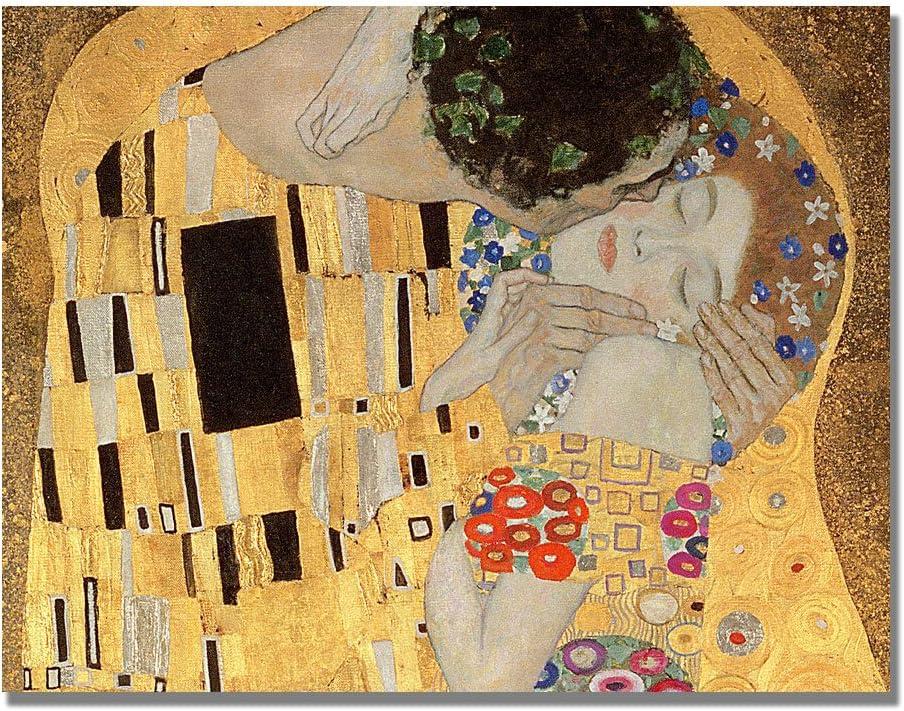 Gustav Klimt The Kiss Abstract Canvas Print, 24 x 32