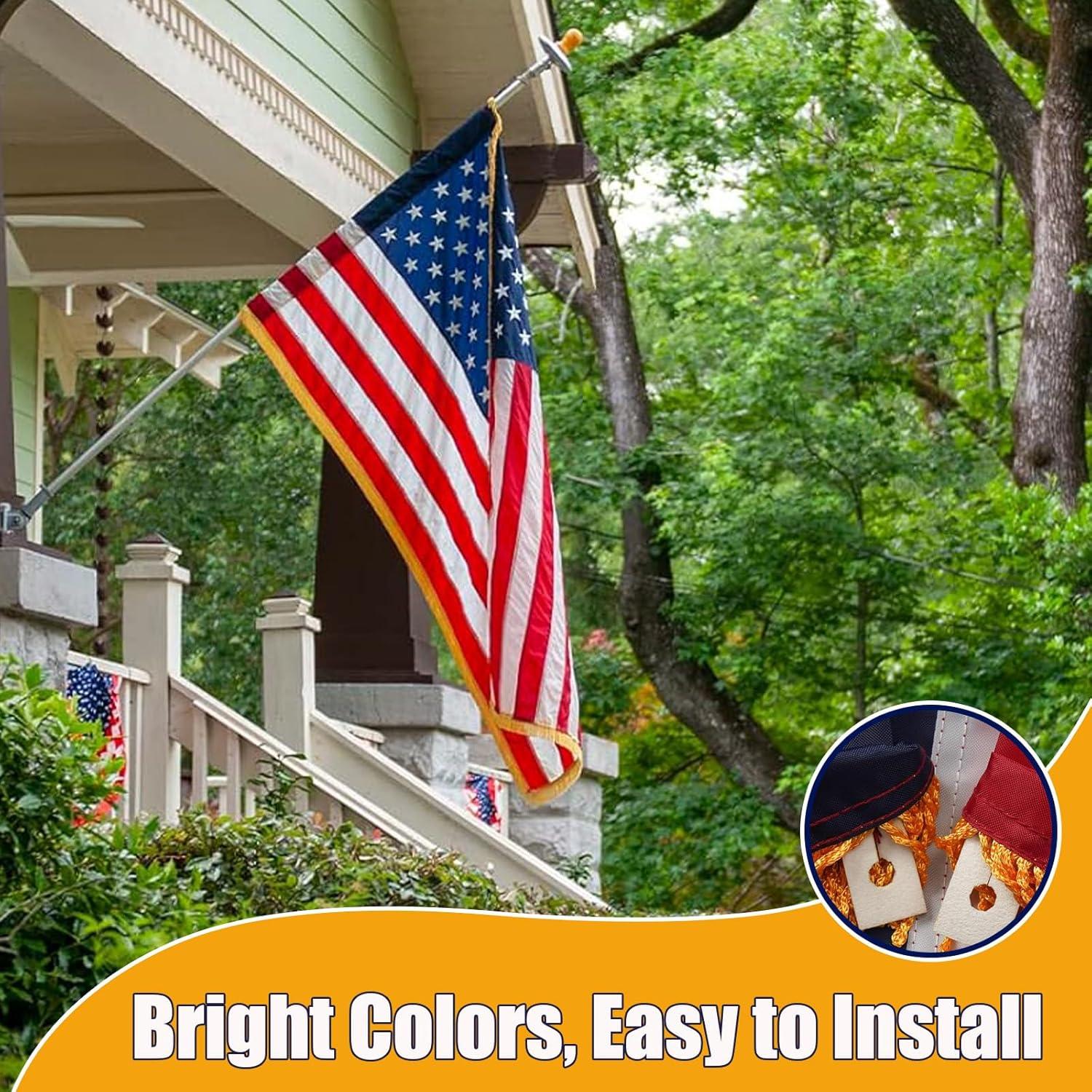 American flag USA flag 3x5FT-Embroidered Stars Flag Double Stitched Sewn Stripes Outdoors Indoors Heavy Duty flag Brass Grommets Banner