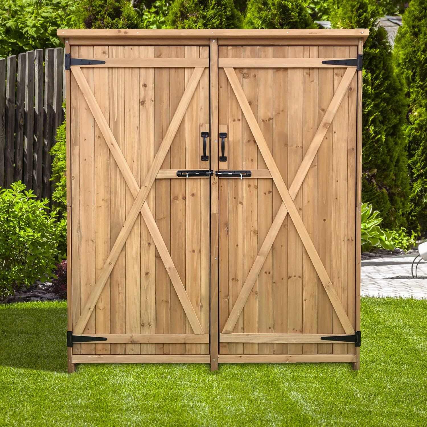 Hanover 5 ft. W x 1 ft. 5 in. D Solid Wood Storage Shed