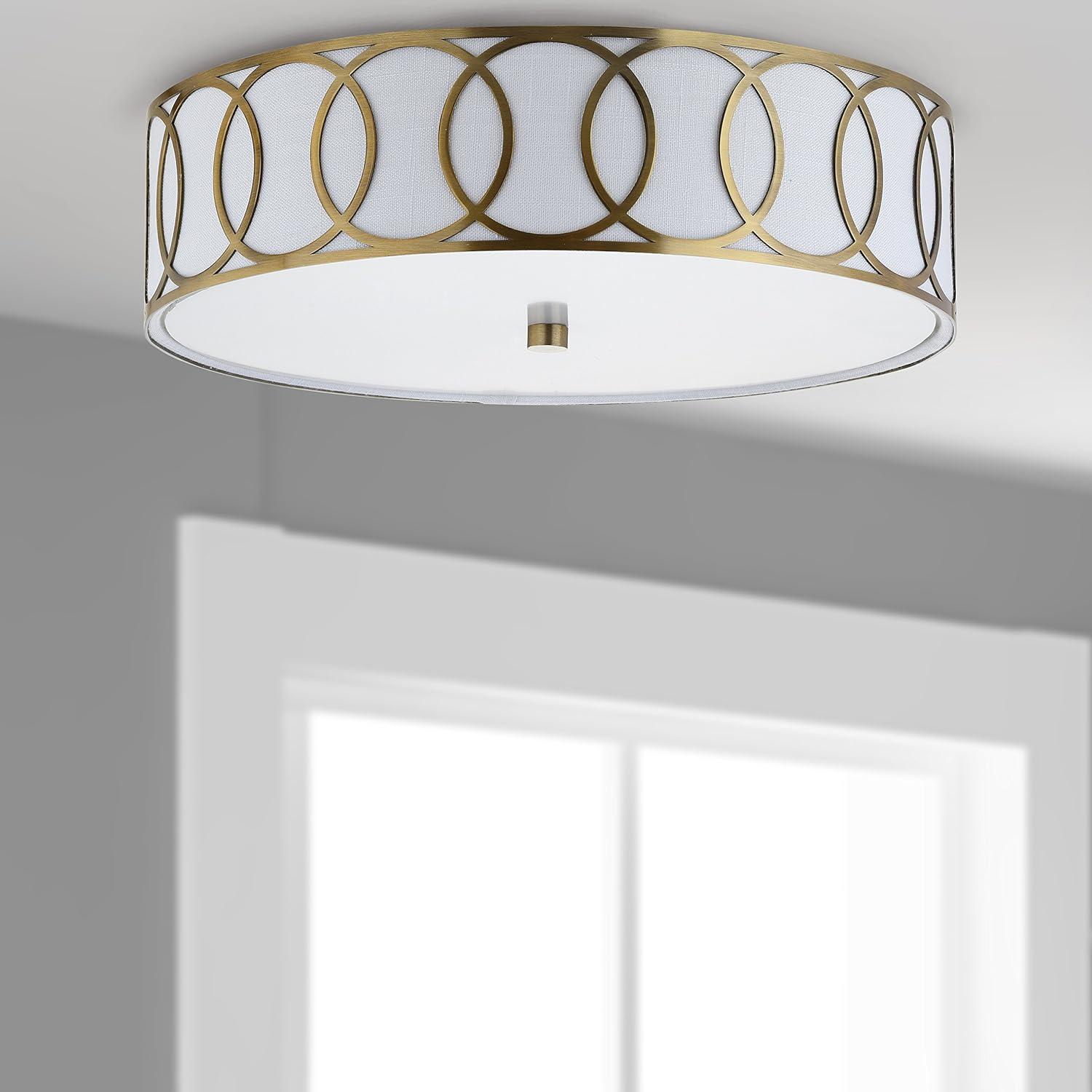 Aubrey 3-Light 15.5" Metal LED Flush Mount, Brass