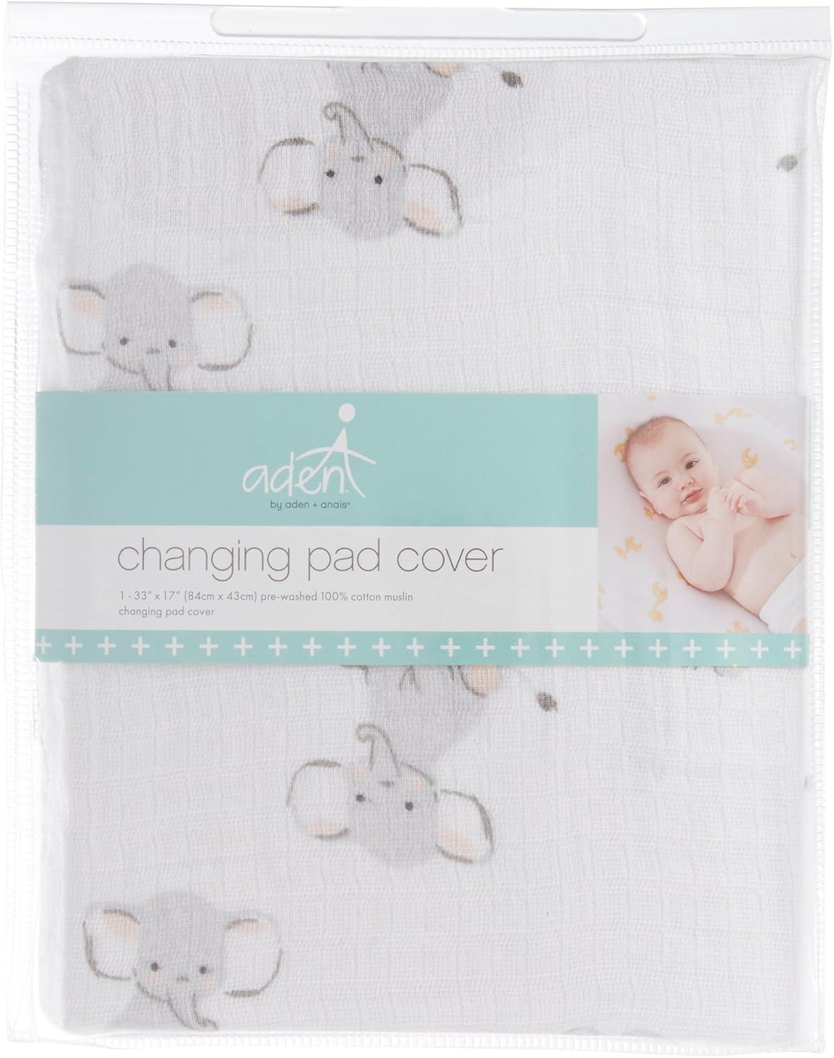 Aden + Anais Essentials Changing Pad Cover, 100% Cotton Muslin, Single, Unisex, Safari Babes