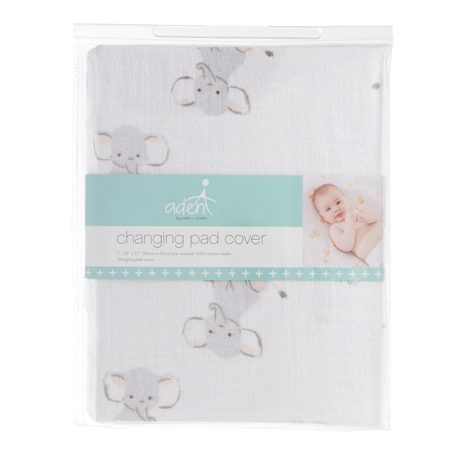 Aden + Anais Essentials Changing Pad Cover, 100% Cotton Muslin, Single, Unisex, Safari Babes