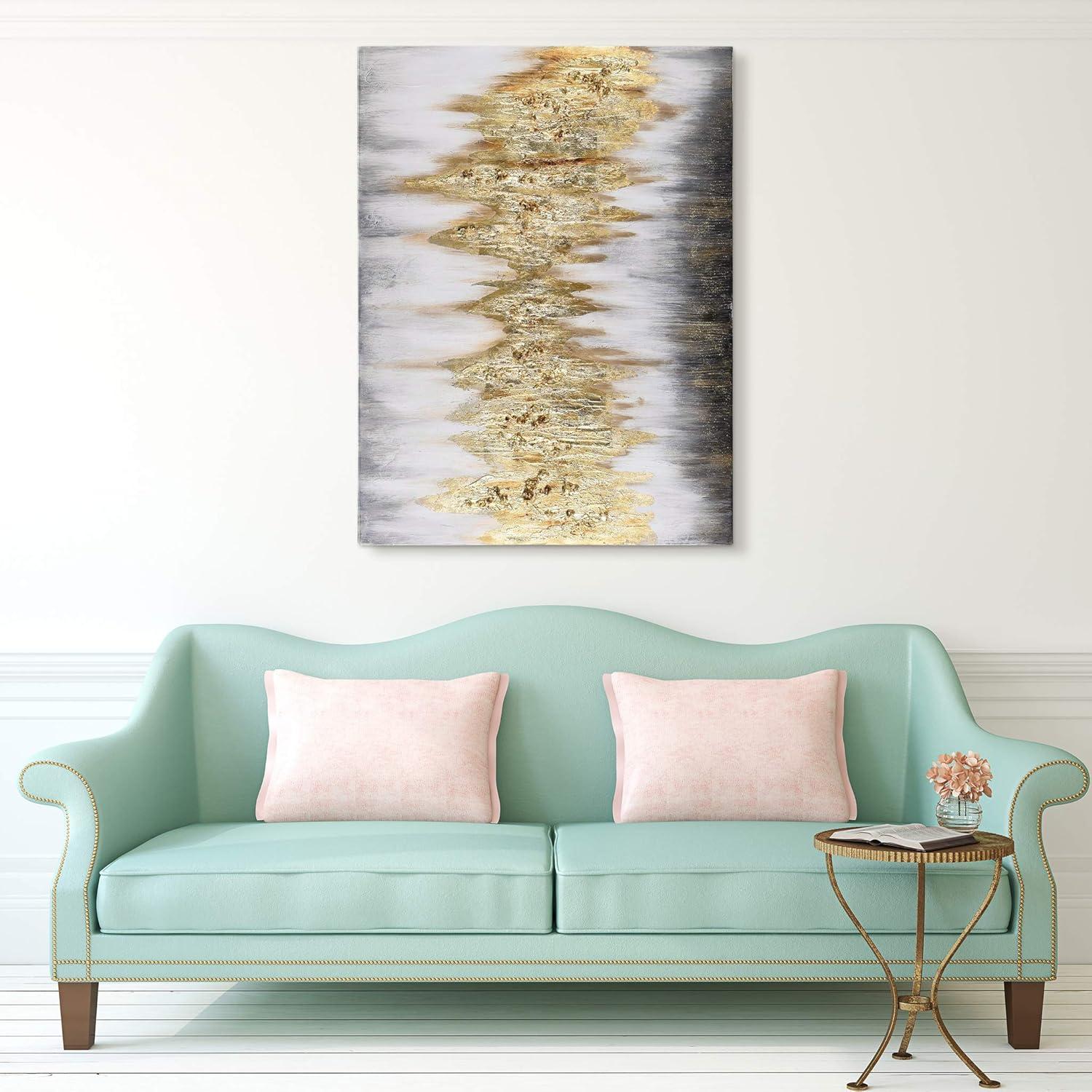 Empire Art Direct Gold Textured Glitter Hand Painted Canvas Wall Art by Martin Edwards, 30" x 40"