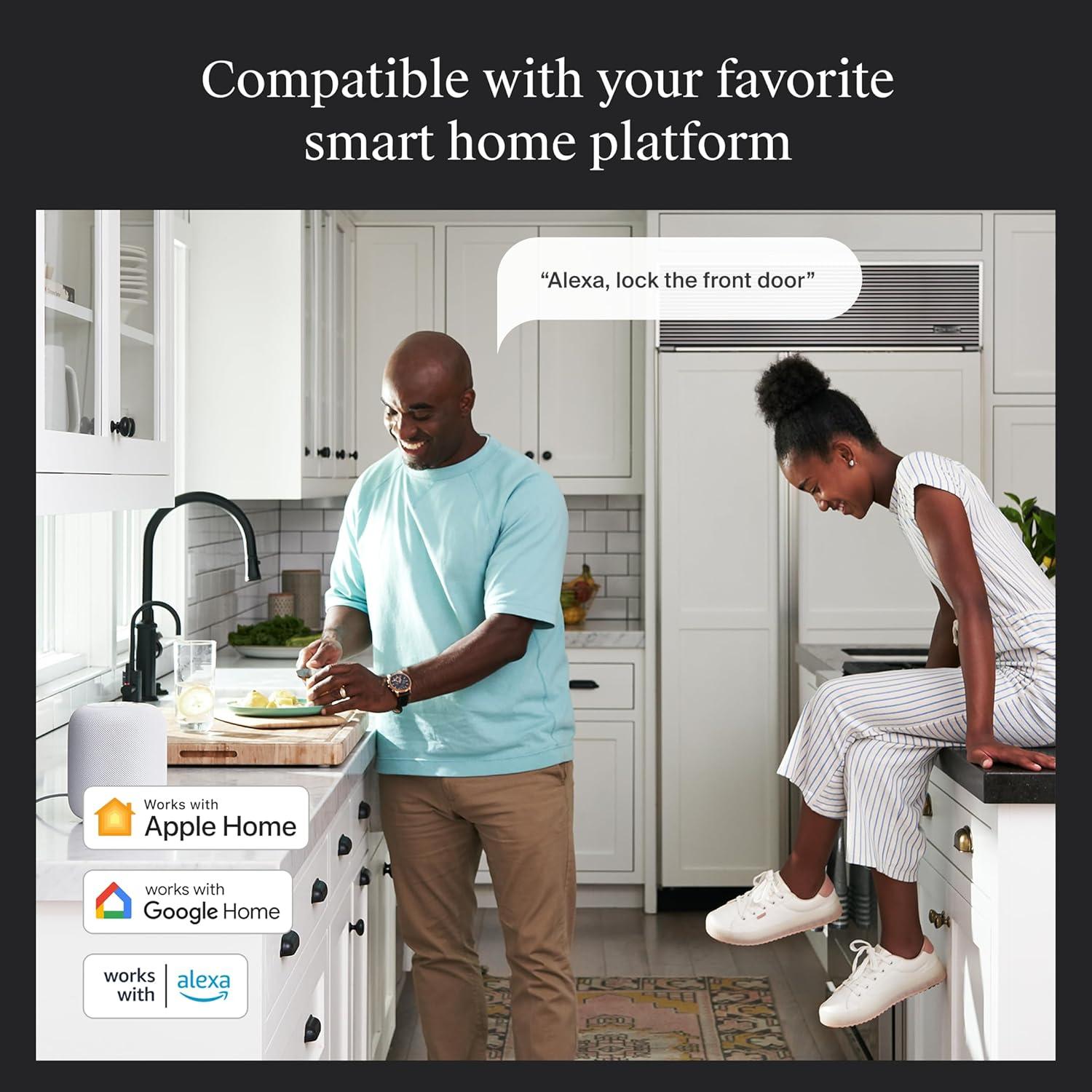 Level Level Bolt Connect Wi-Fi and Bluetooth Retrofit Smart Deadbolt with App, and Voice Assistant Access