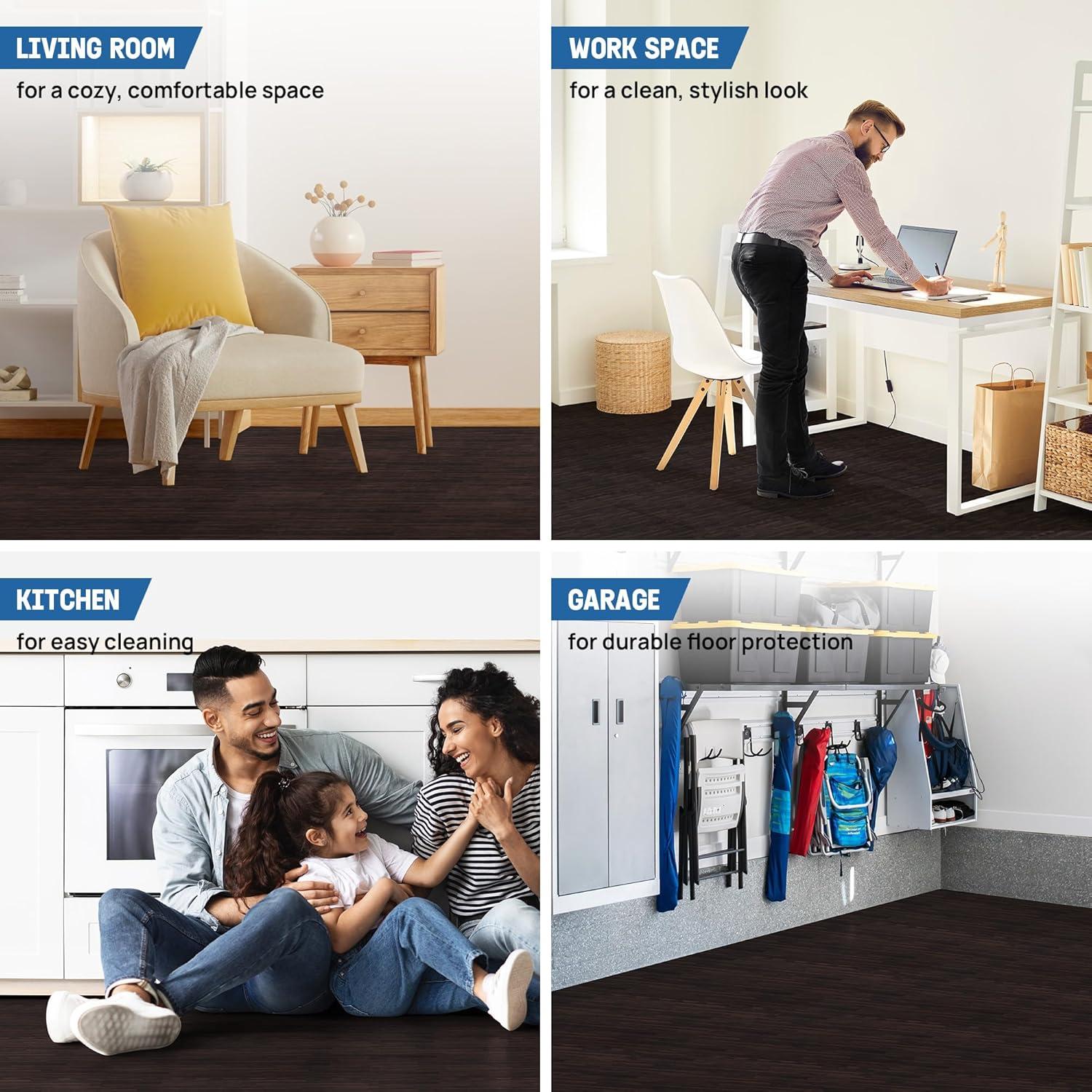 Bme Premium 24" L x 24" W x 0.375" EVA Interlocking Foam Floor Tiles, Non-Slip Gym Mats for Muti-use