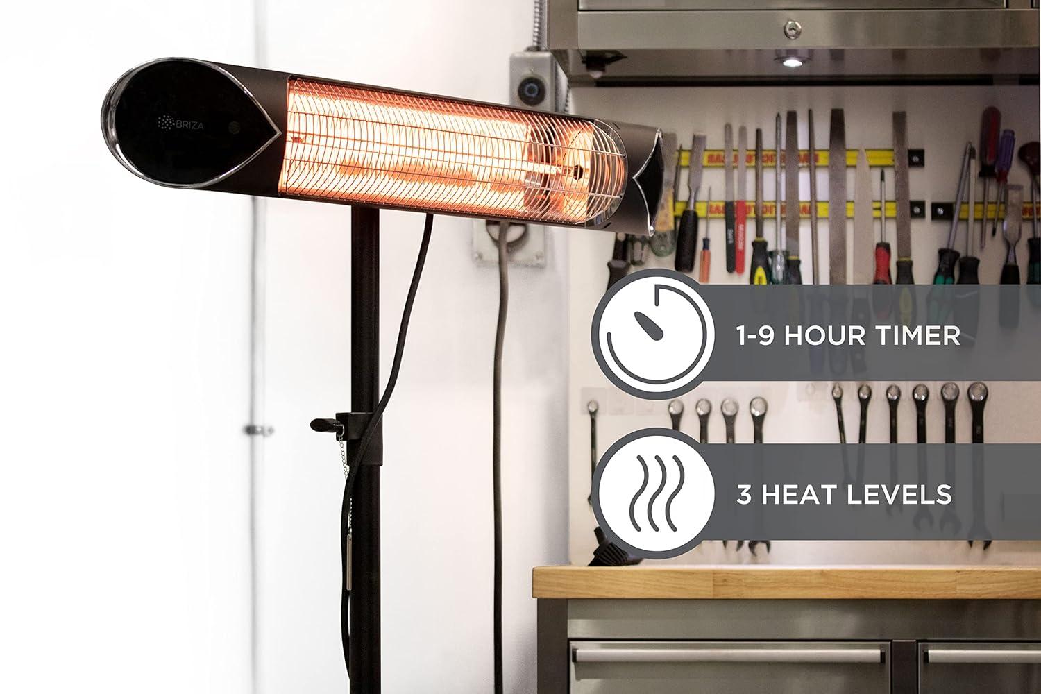 Briza Patio Heater, Large Infrared Patio Heater for Indoor and Outdoor use, 1500Watt, Mount to Ceiling/Wall