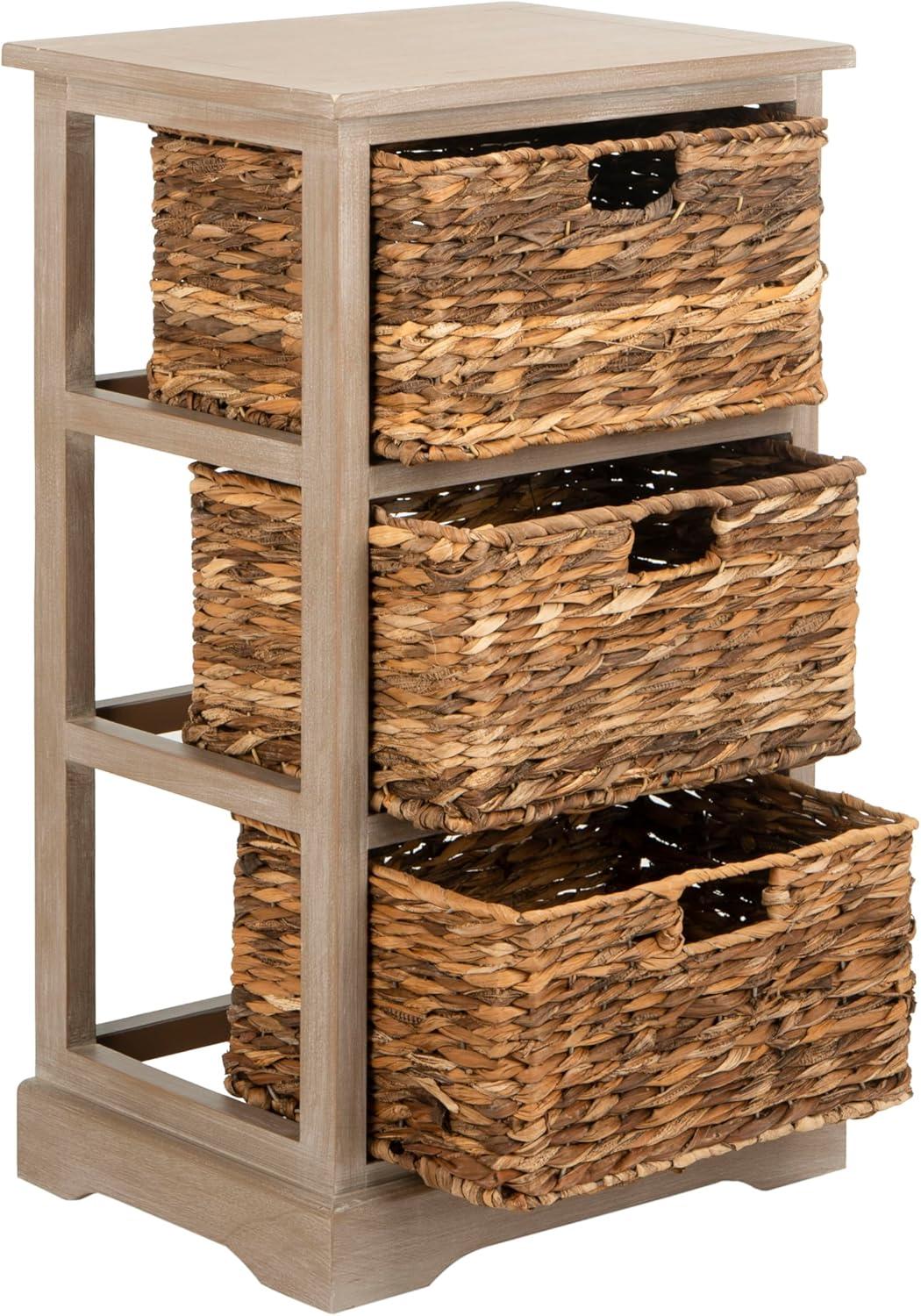 Halle Storage Side Table - AMH5738 - White Wash - Safavieh Couture