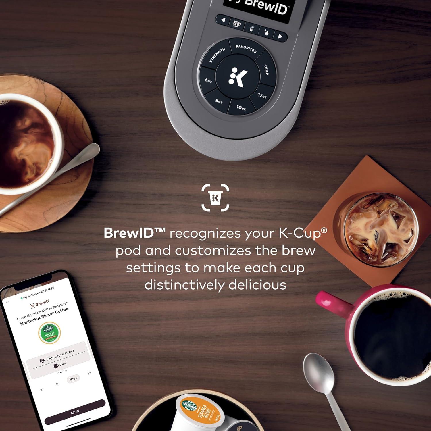 Keurig K-Supreme SMART Coffee Maker, Multistream Technology, Brews 6-12Oz Cup Sizes