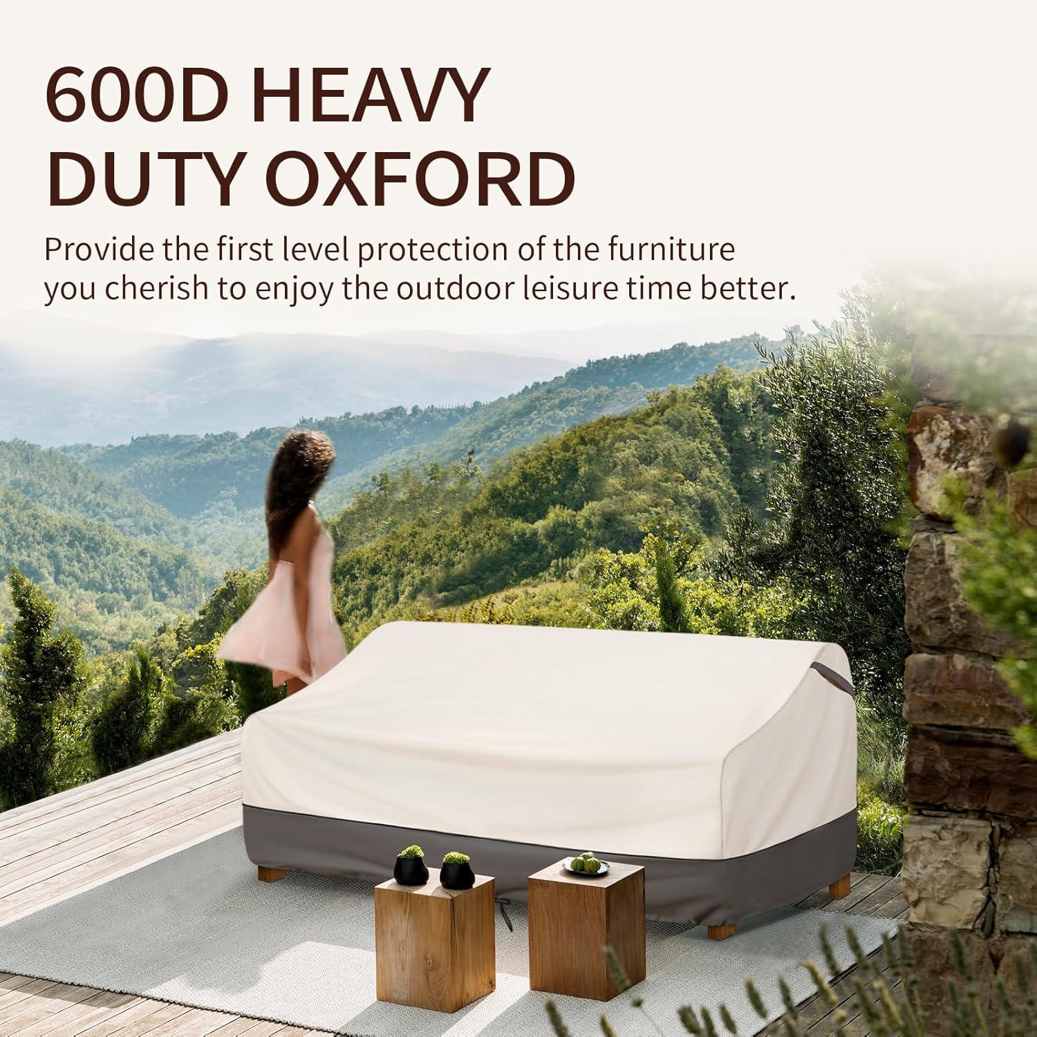 Arlmont & Co. Patio Furniture Covers Waterproof,Outdoor 3-Seater Sofa Cover Fits Up To 79W X 38D X 35H Inches