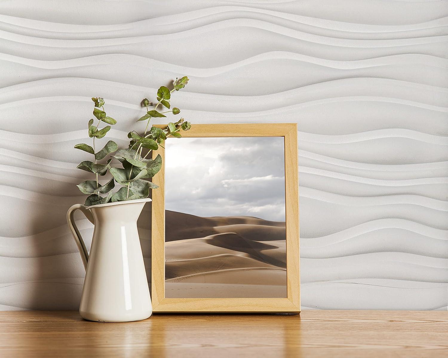 Dunes 24" x 24" Vinyl Wall Paneling in White