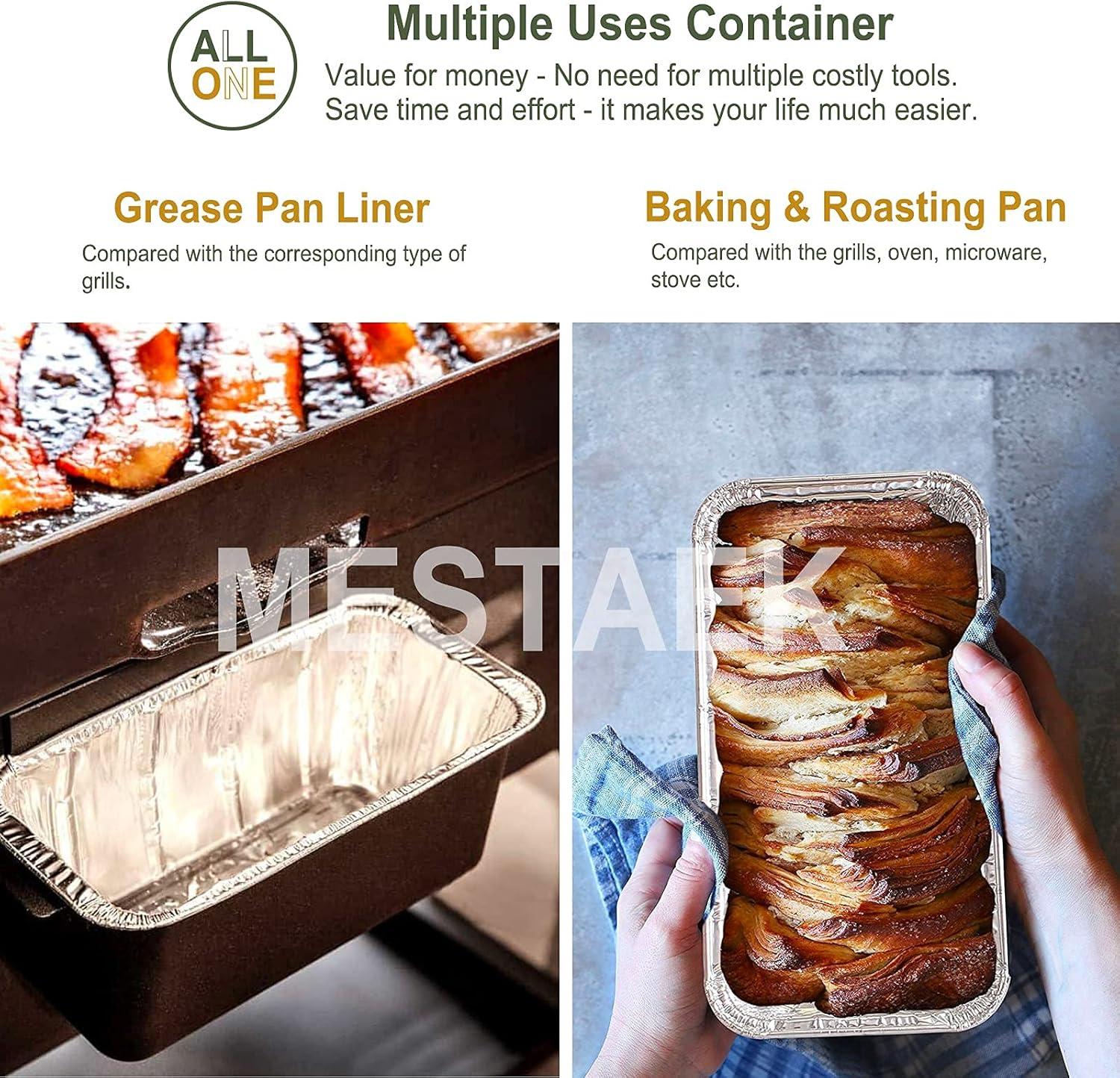 50 Pack Grease Cup Liners for Blackstone 17, 22, 28, 30, 36 Inch Griddle with Rear Grease Cup, Disposable Aluminum Foil Drip Pan, 8 x 3.7 Inch