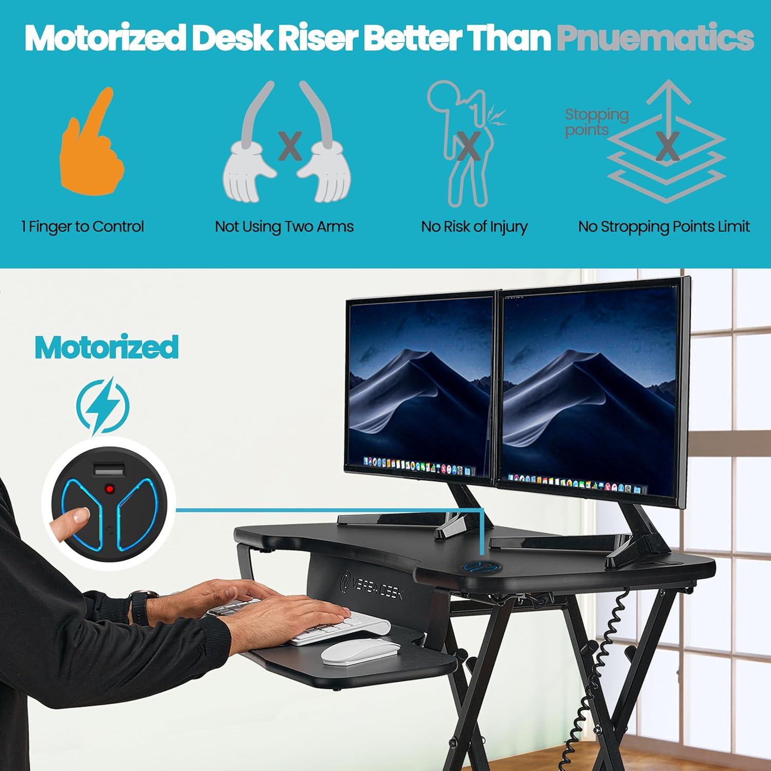 VERSADESK VersaDesk PowerPro Electric Height Adjustable Desk Converter w/ USB Charging Port