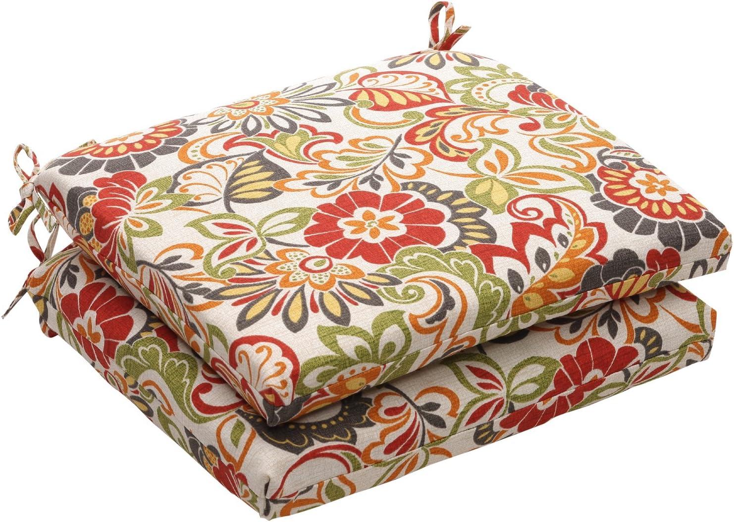 Zoe Mallard 2pc Indoor/Outdoor Squared Corners Seat Cushion - Pillow Perfect