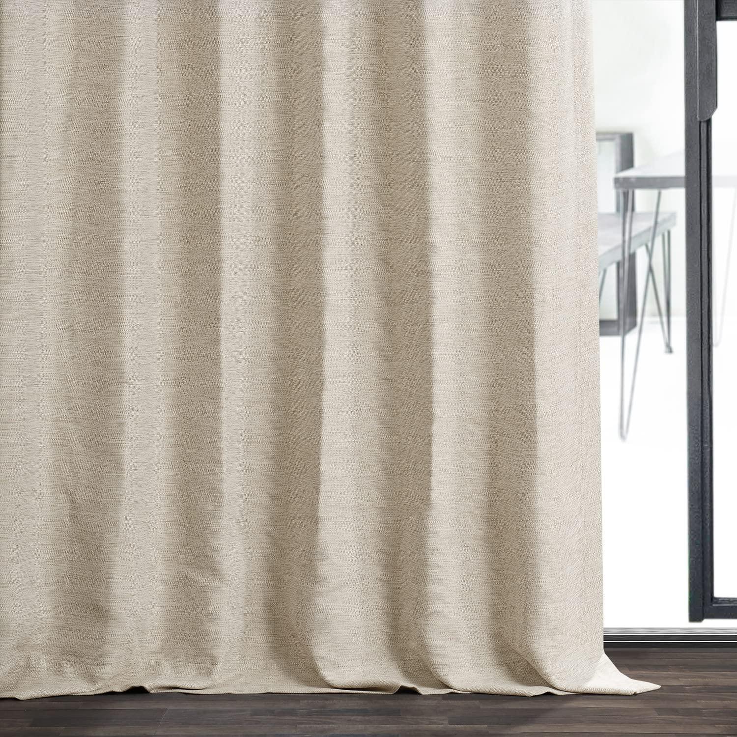 Oat Cream Bellino Blackout Room Darkening Curtain (1 Panel), Oat Cream, 50W X 84L