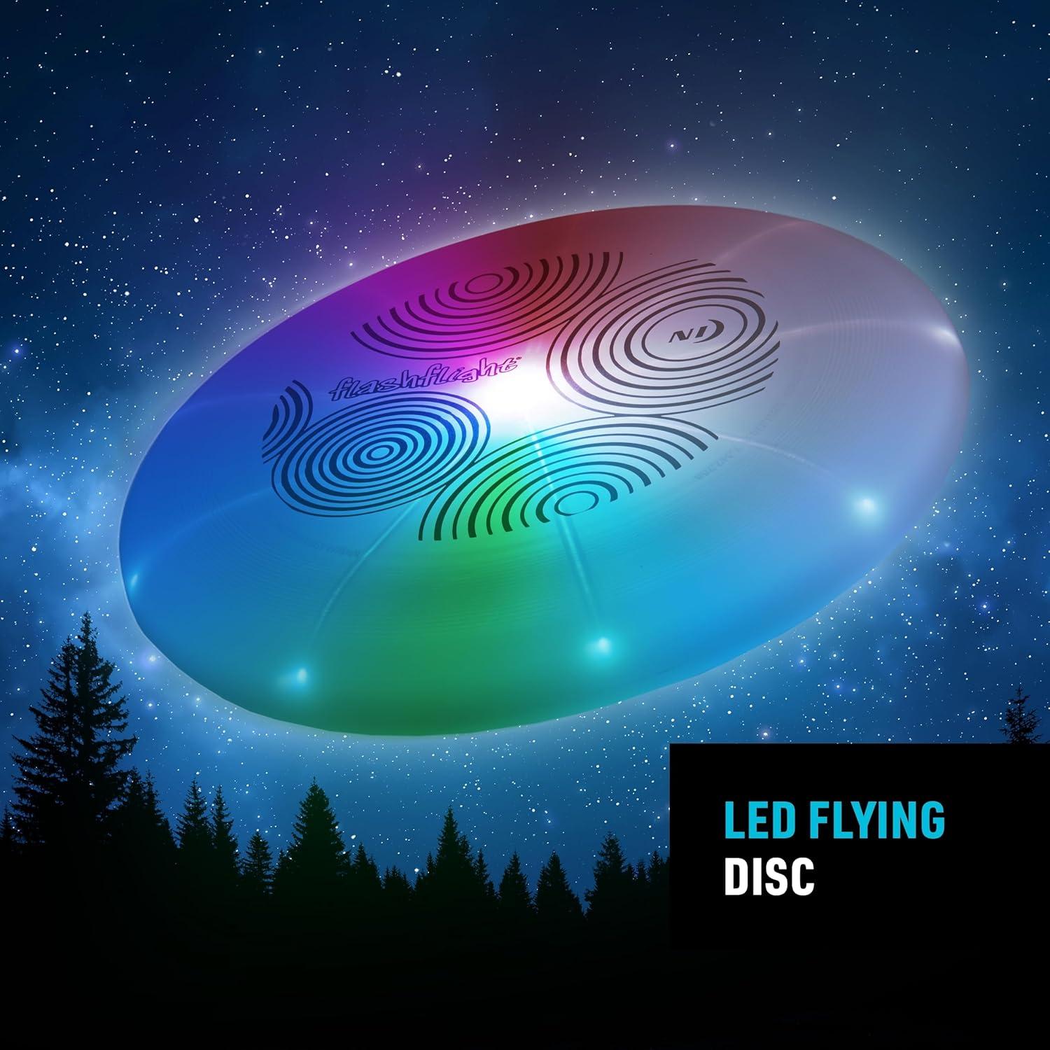 Nite Ize Flashflight LED Light Up Flying Disc with Disco Colors