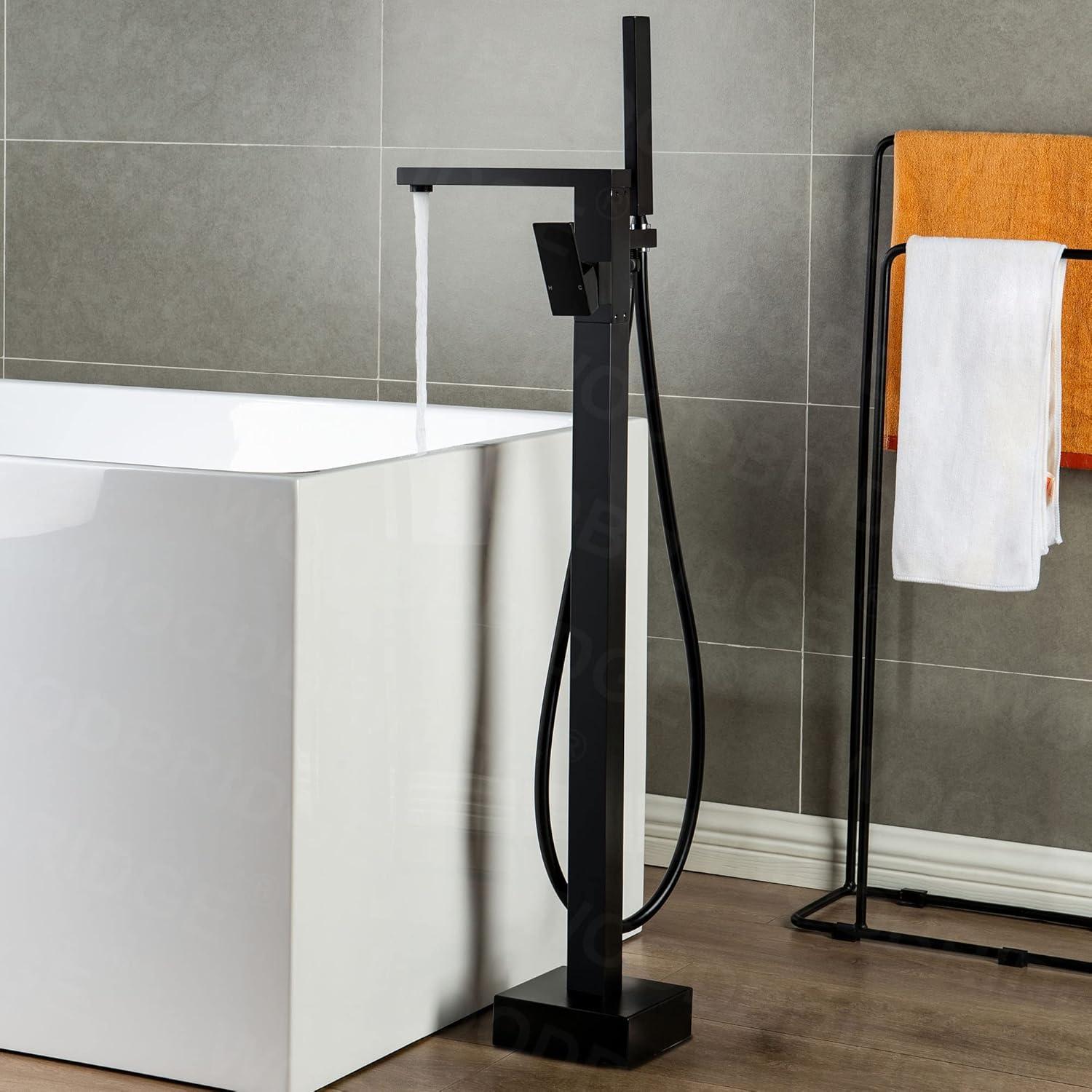 Aether Floor Clawfoot Tub Faucet with Diverter