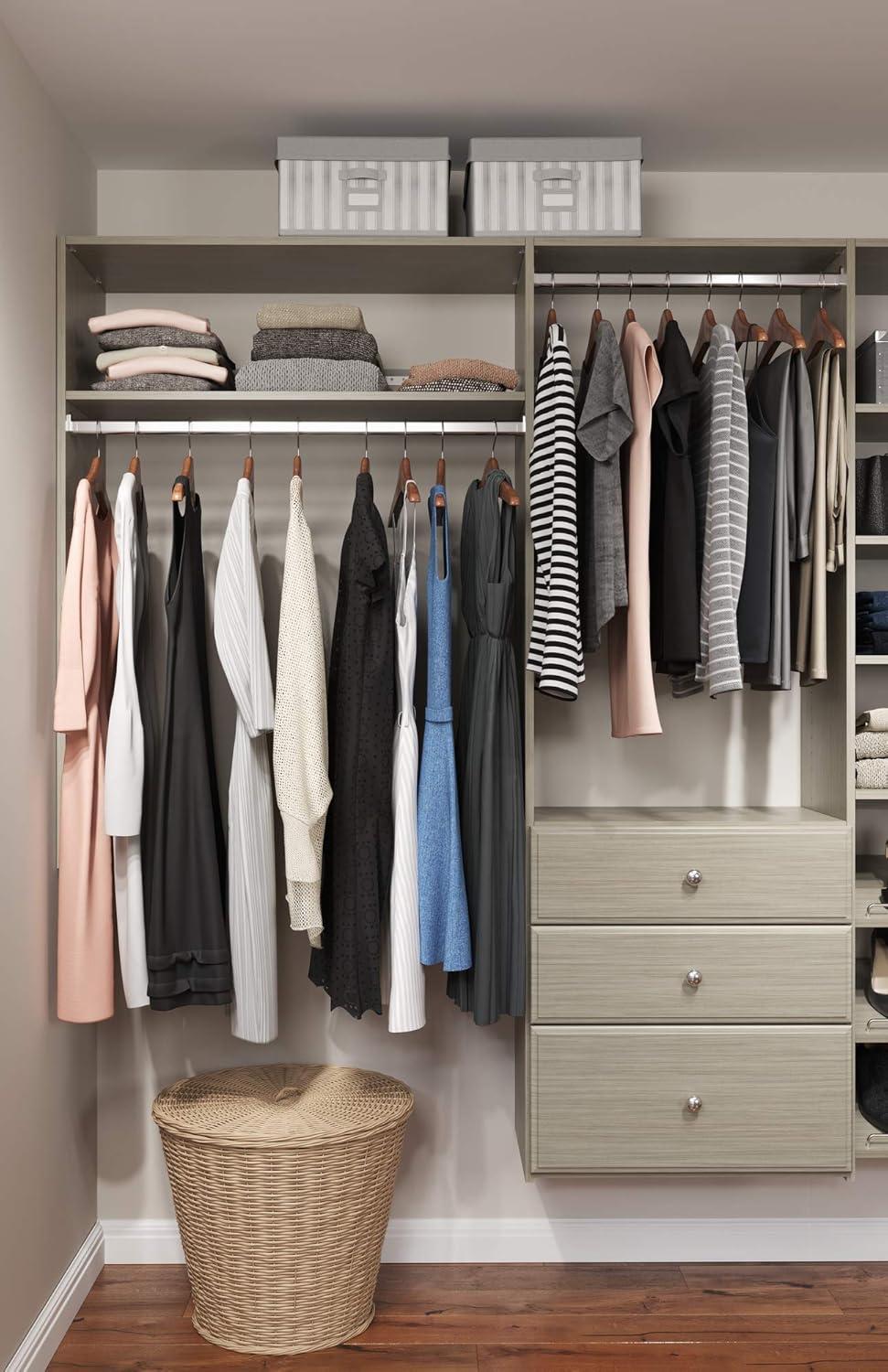 Easy Track Wood Laminate Dual Tower Closet Organizer