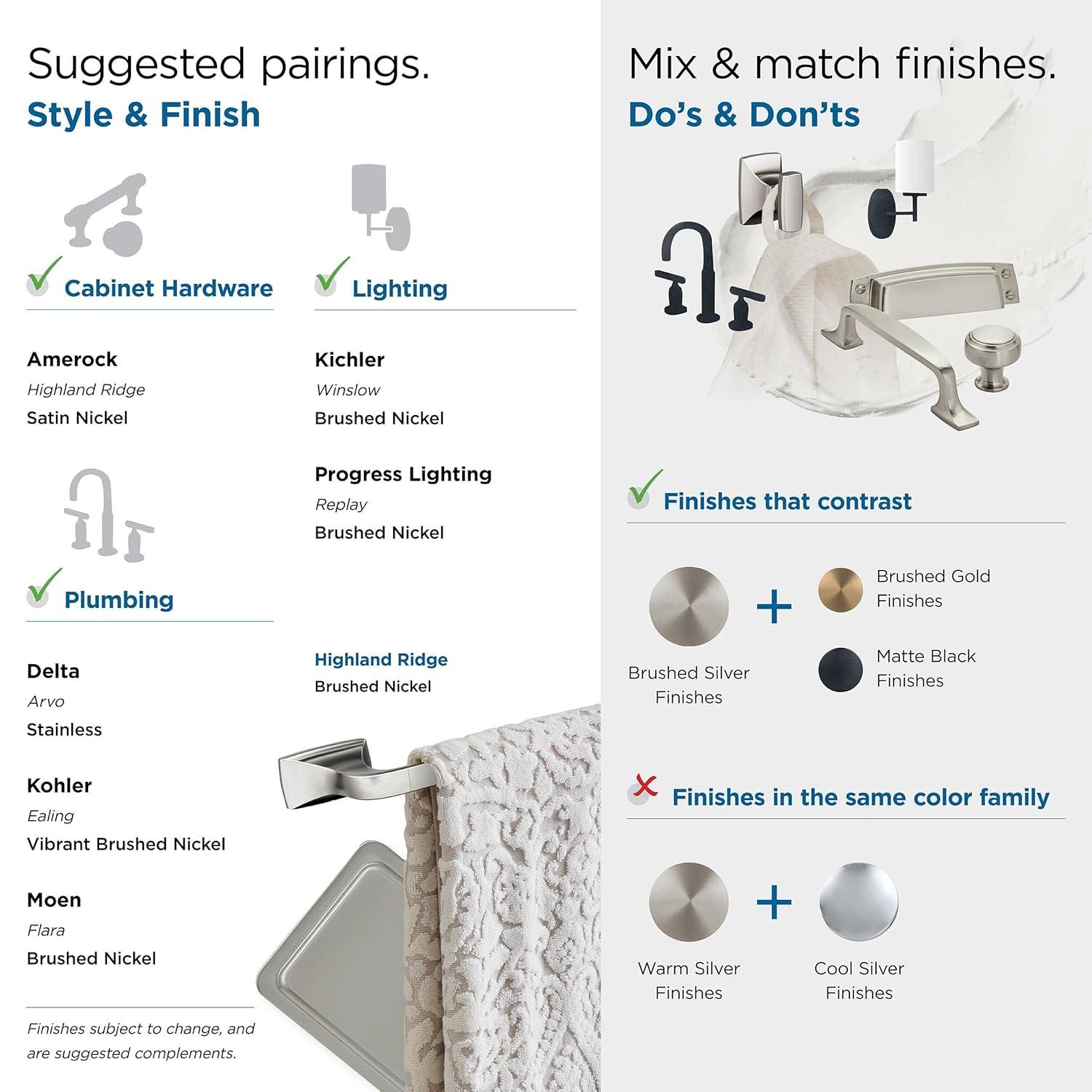 Amerock Highland Ridge Brushed Nickel Closed Towel Ring