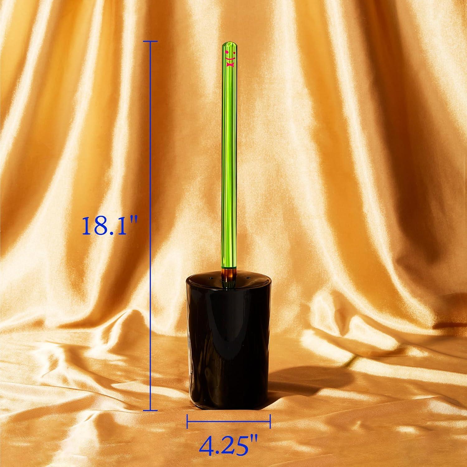 Green and Black Acrylic Toilet Plunger with Holder