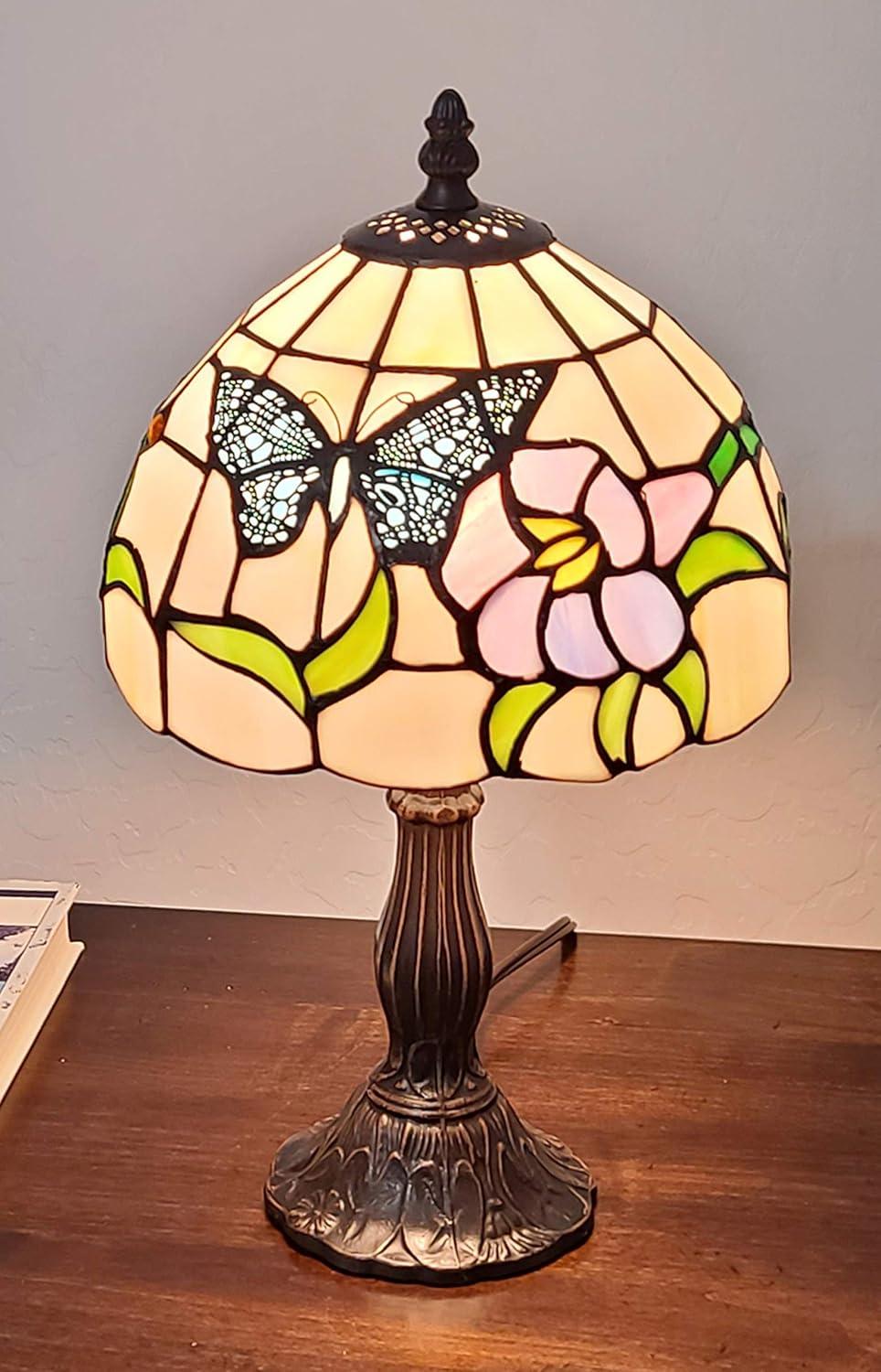 Amora Lighting Tiffany Style Butterfly Table Lamp 15" Tall