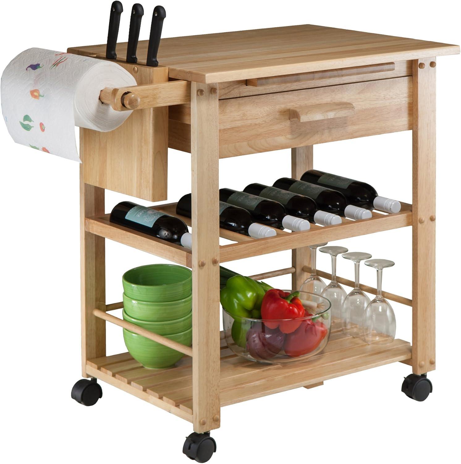 Millwood Pines Schulenburg Wood Kitchen Cart