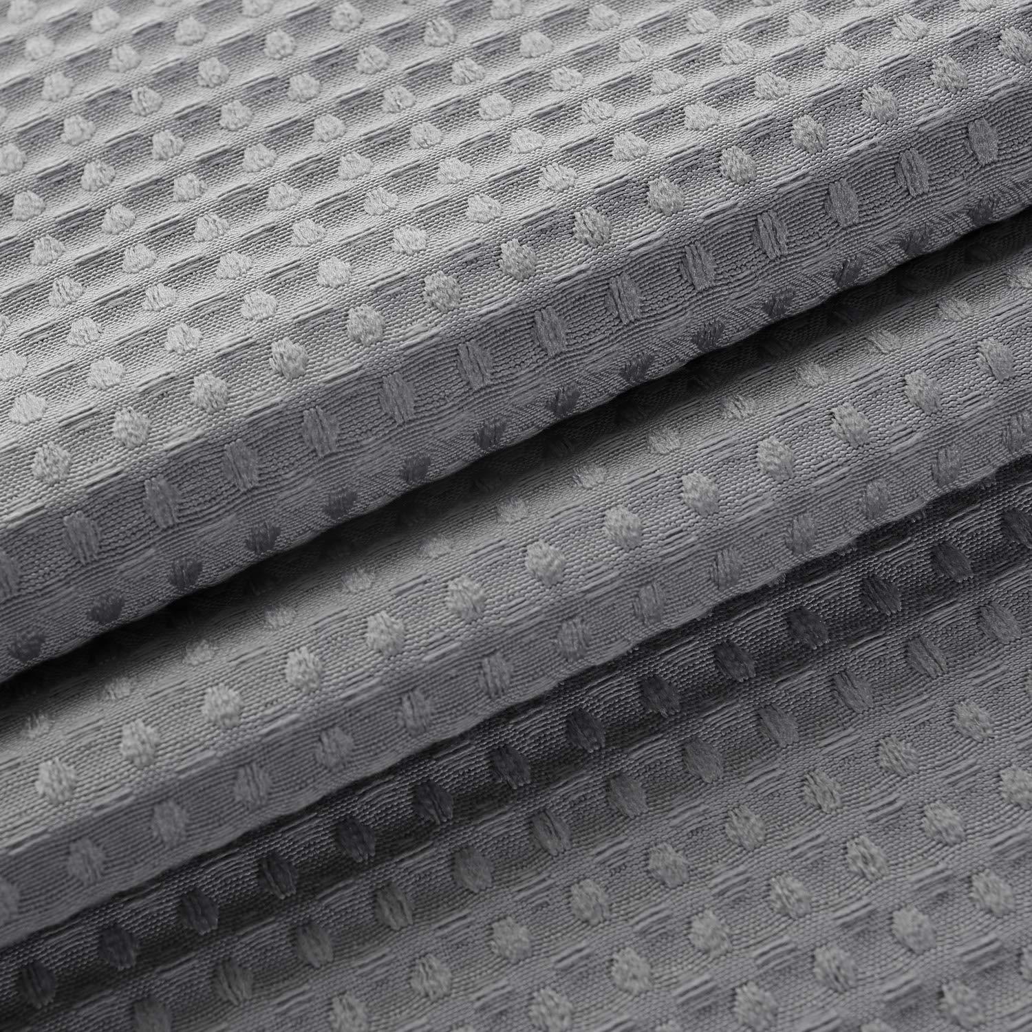 Extra Wide Fabric Shower Curtain 108 X 72 Inch, Waffle Weave, Hotel Luxury Spa, Wat[1151]