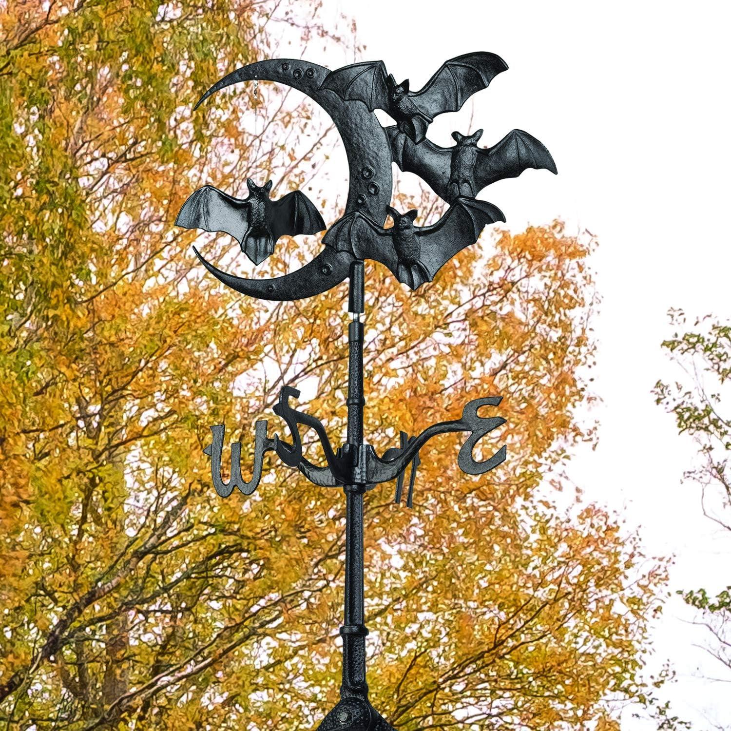 Black Aluminum Halloween Bat Rooftop Weathervane