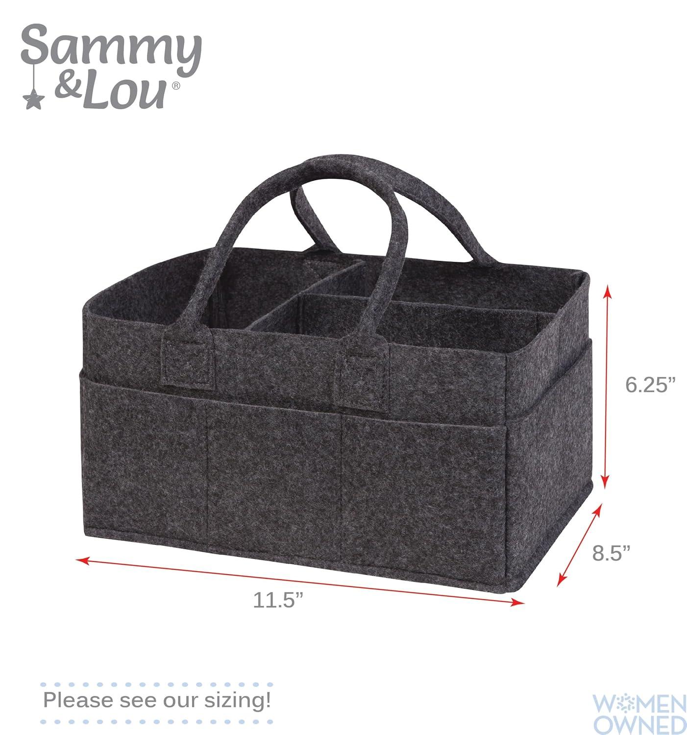 Sammy & Lou Felt Baby Nursery Diaper Storage Caddy, Black