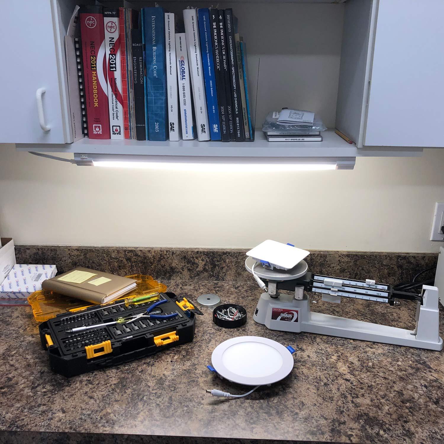 Maxxima 24 in. LED Under Cabinet Light, Linkable, 1200 Lumens, 3000K Warm White, White, On/Off Switch