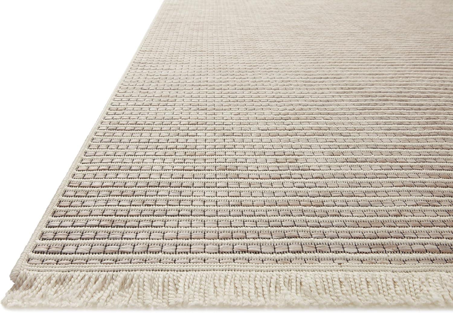 Malibu III Indoor / Outdoor Rug by Amber Lewis x Loloi - Ivory and Dove / 2'3" x 7'7" Runner
