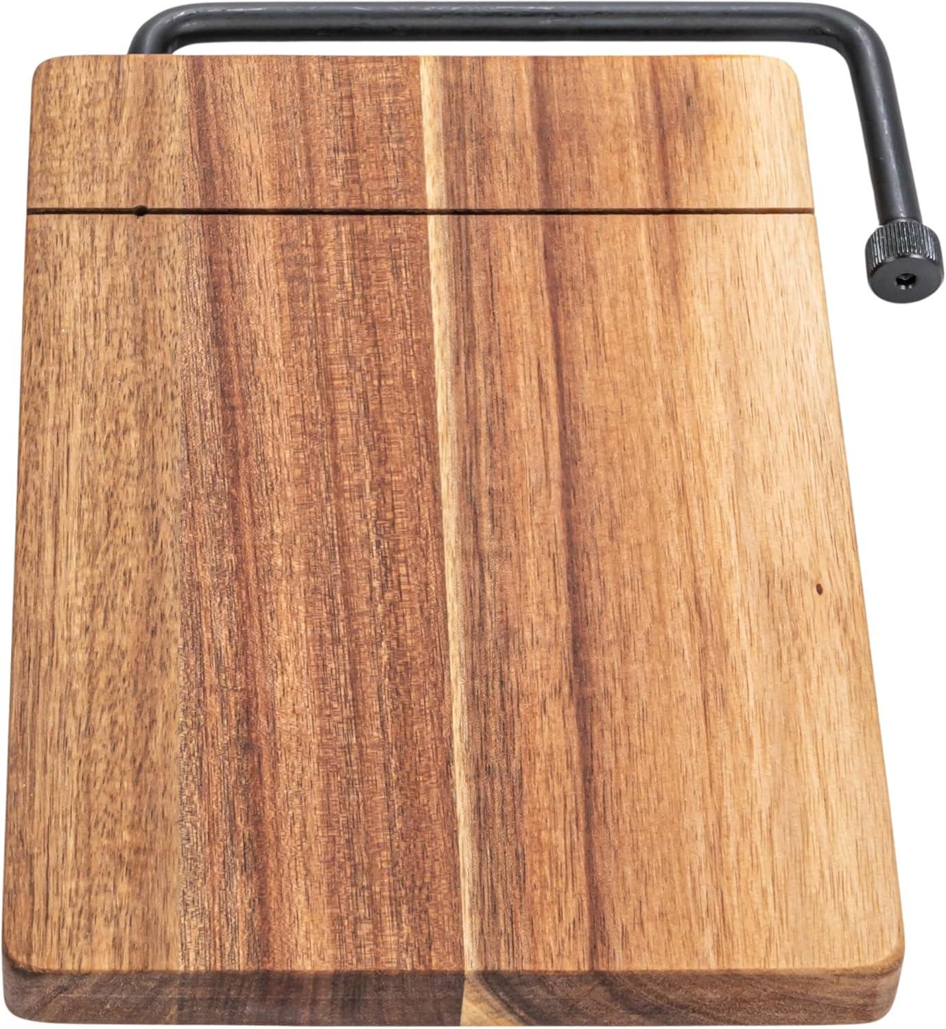 Creative Co-Op Acacia Wood and Stainless Steel Cheese Slicer