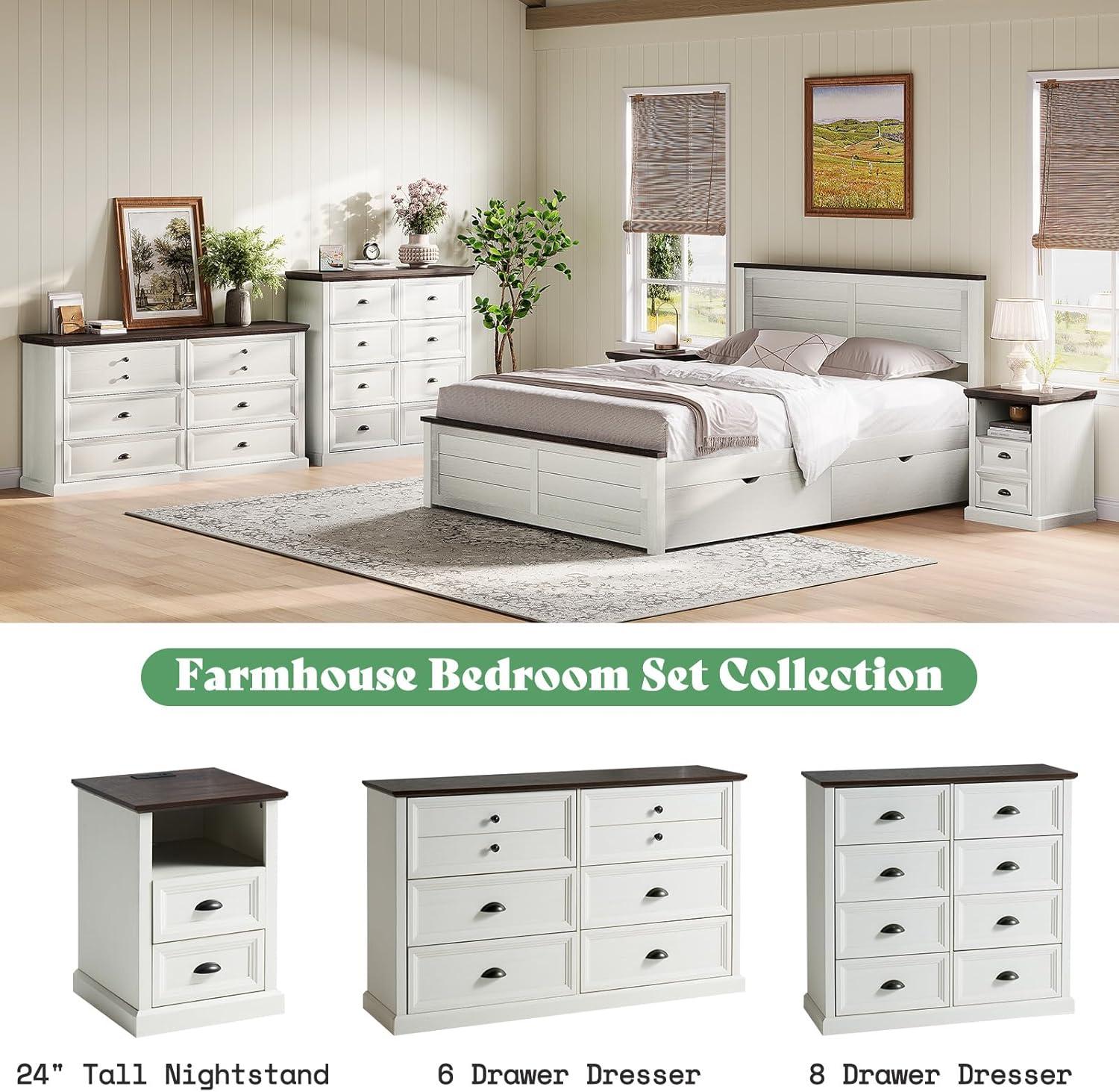 Winston Porter 58" Farmhouse 6 Drawer Dresser