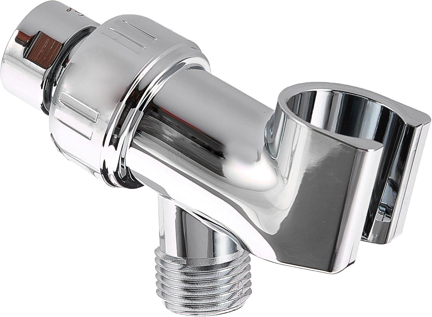 Polished Chrome Wall-Mounted Shower Arm Bracket with Ball Joint