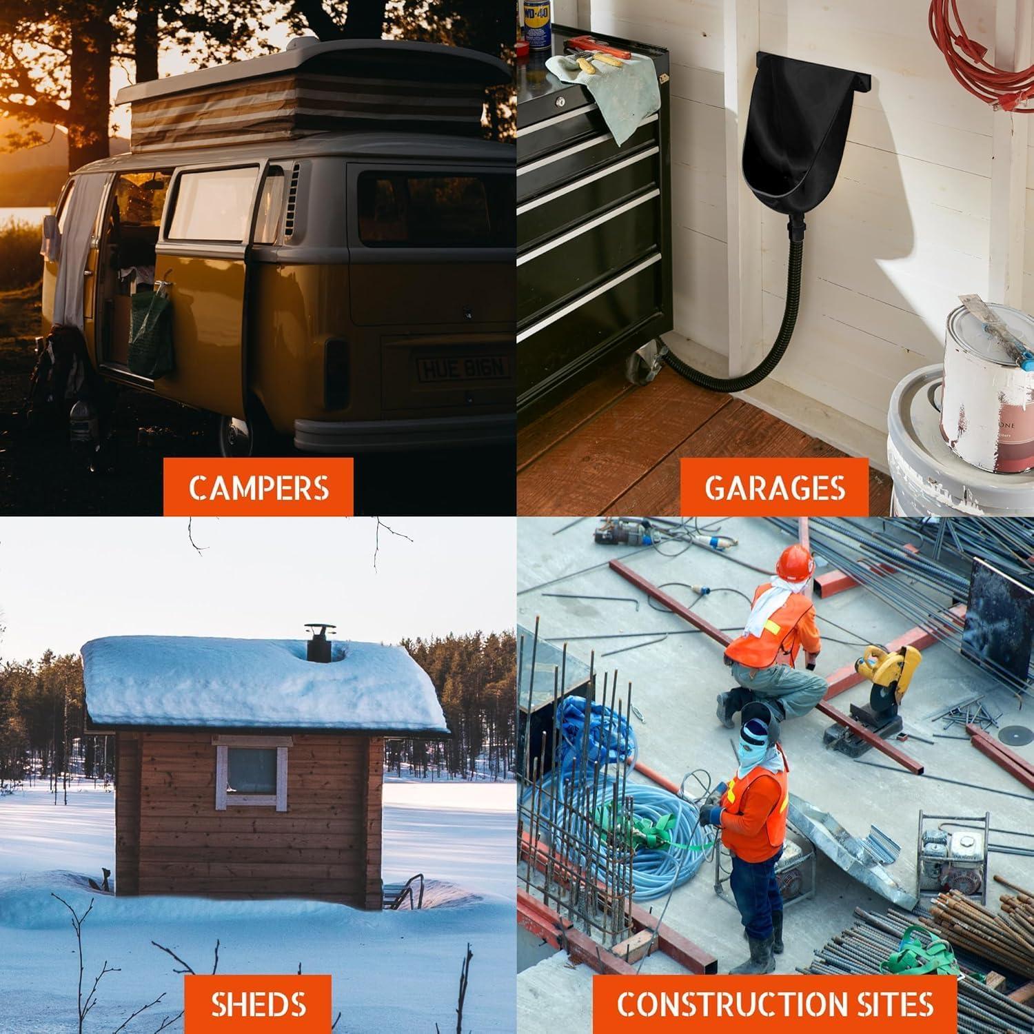 Stock Your Home Waterless Urinal for Men (White), Plastic Urinals for Men's Garage, Shed, or Backyard, Wall Mount Urine Diverter and Outdoor Camper Urinals, Portable Urinal for Men, Waterless Toilet