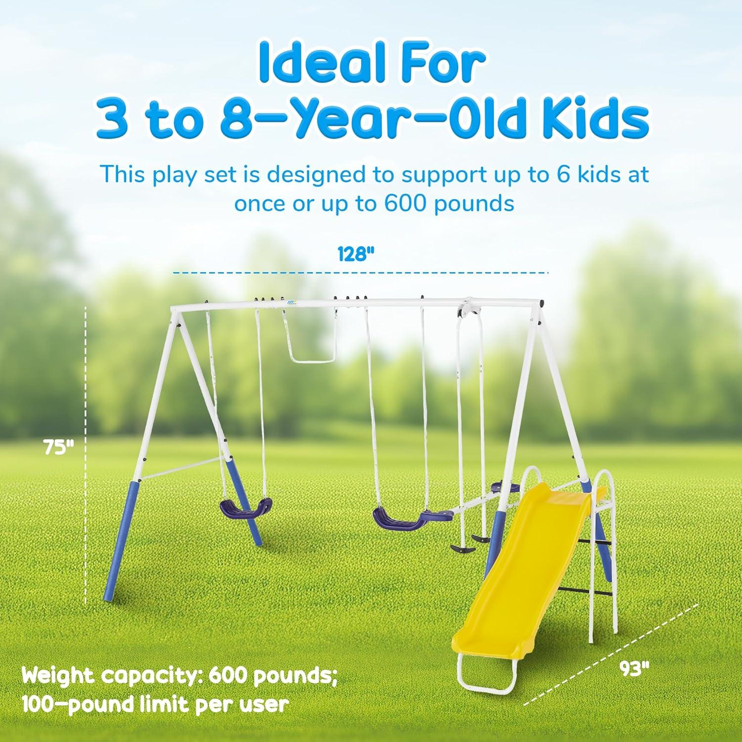 XDP Recreation XDP Recreation Blue Ridge Play Outdoor Backyard Playset Kids Swing Set W/ Slide