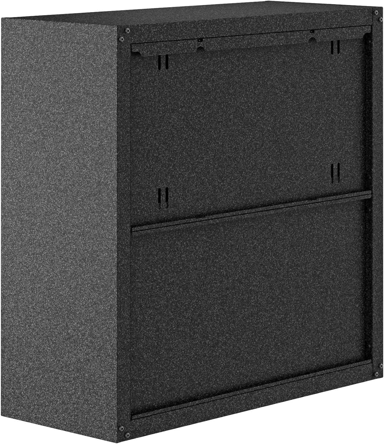 Manhattan Comfort Fortress Floating Garage Storage Cabinet, Black/Grey